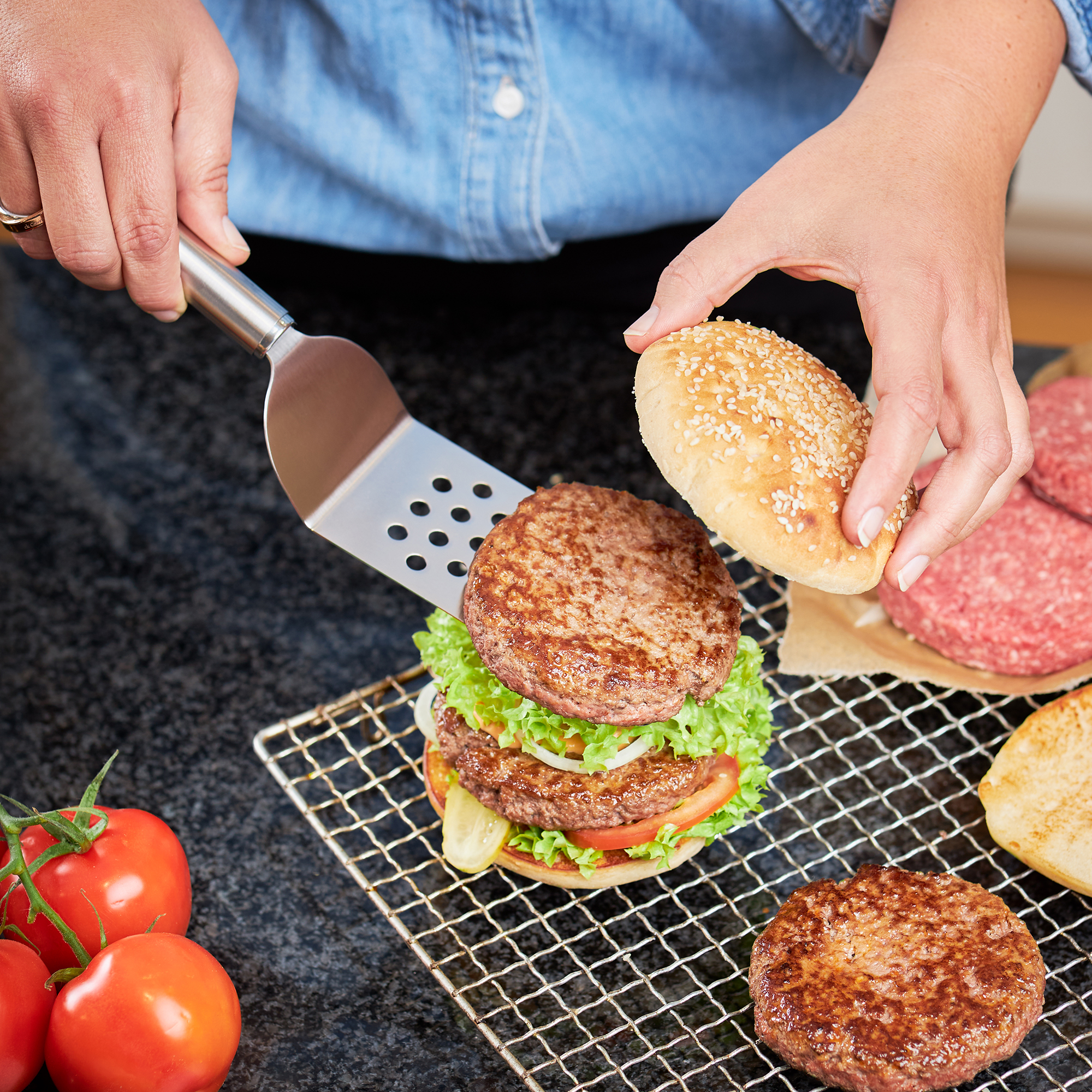 RÖSLE, Sandwich-Palette gekröpft mit Lochung - Edelstahl