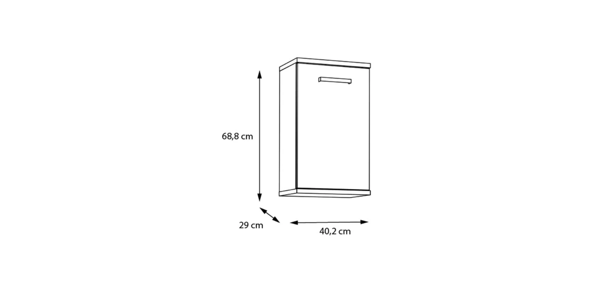 Hängeschrank- B ca. 40 cm, Eiche Dekor, Graugrün