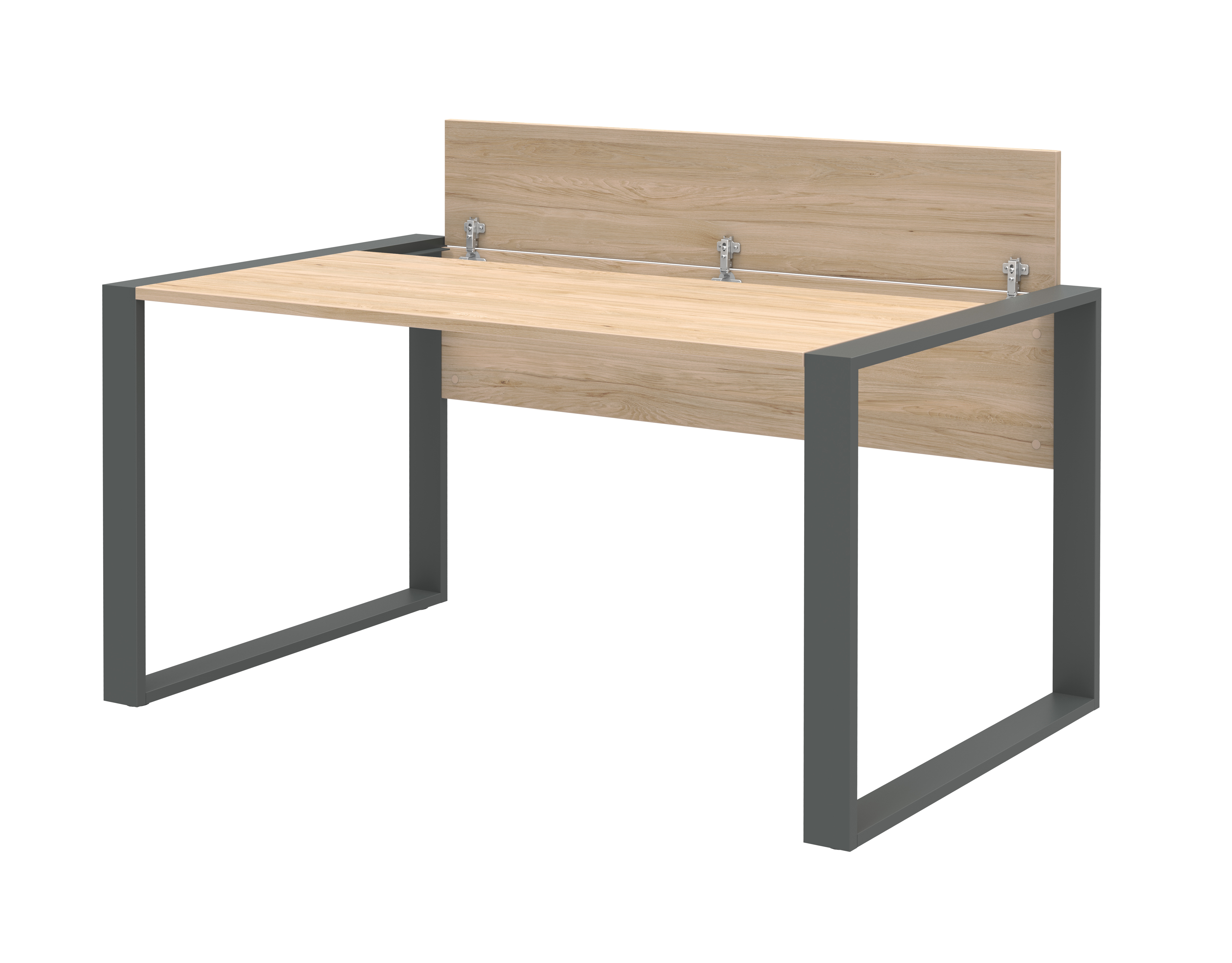 Schreibtisch, anthrazit/Hickory, Kufenfuß - LS 971016