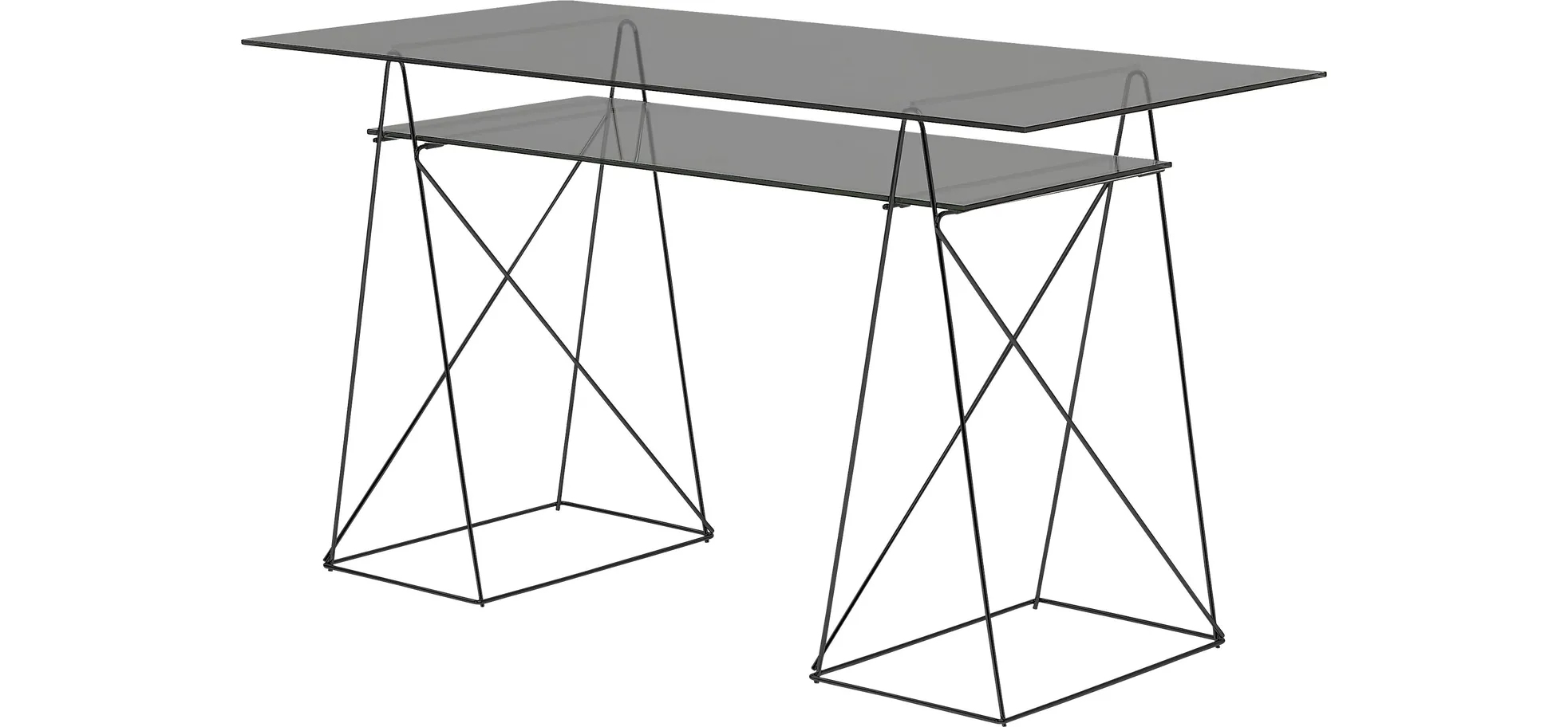 Schreibtisch - LB ca. 130x65 cm, Schwarz