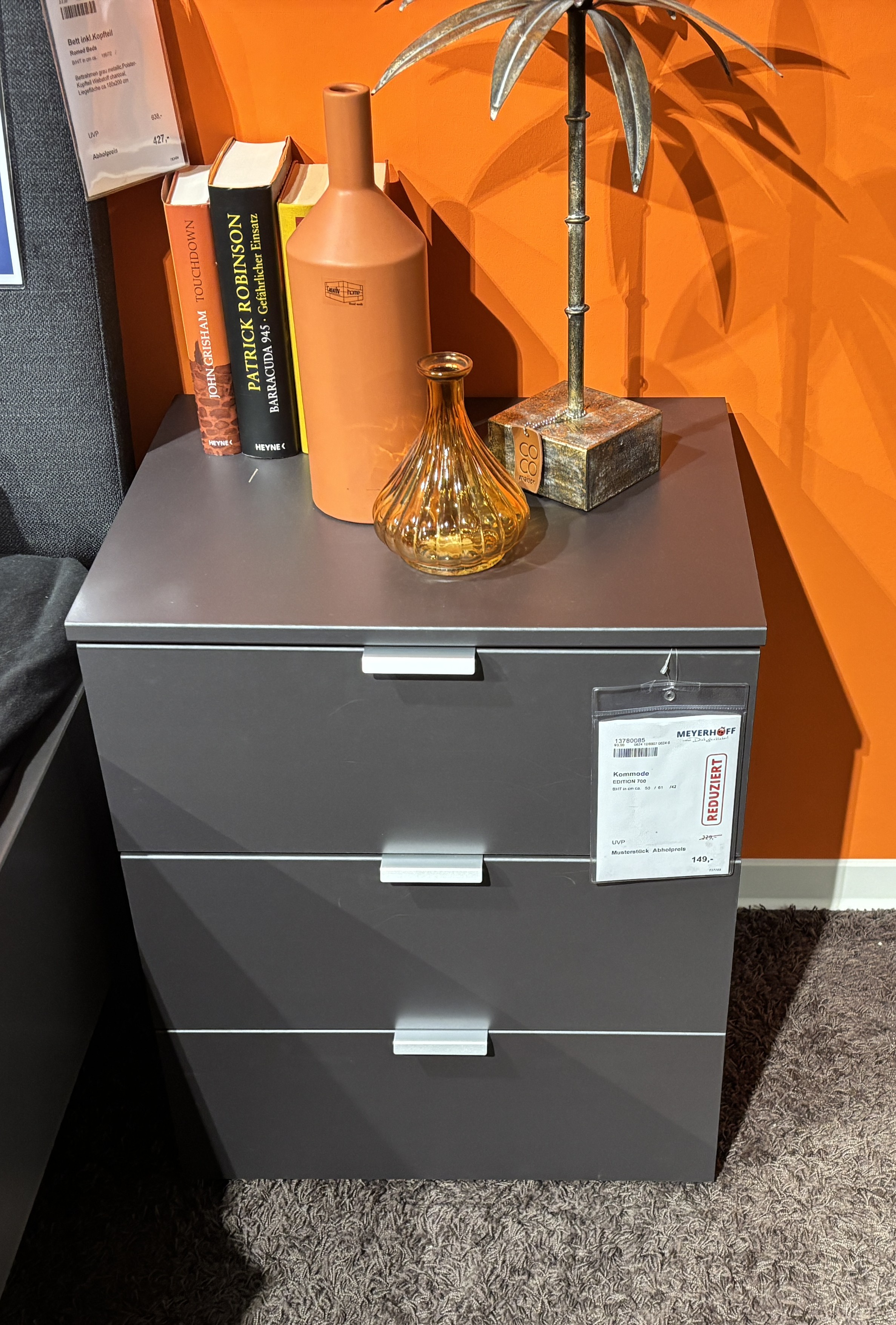 Kommode, Graphit, mit 3 Schubkästen - EDITION 700