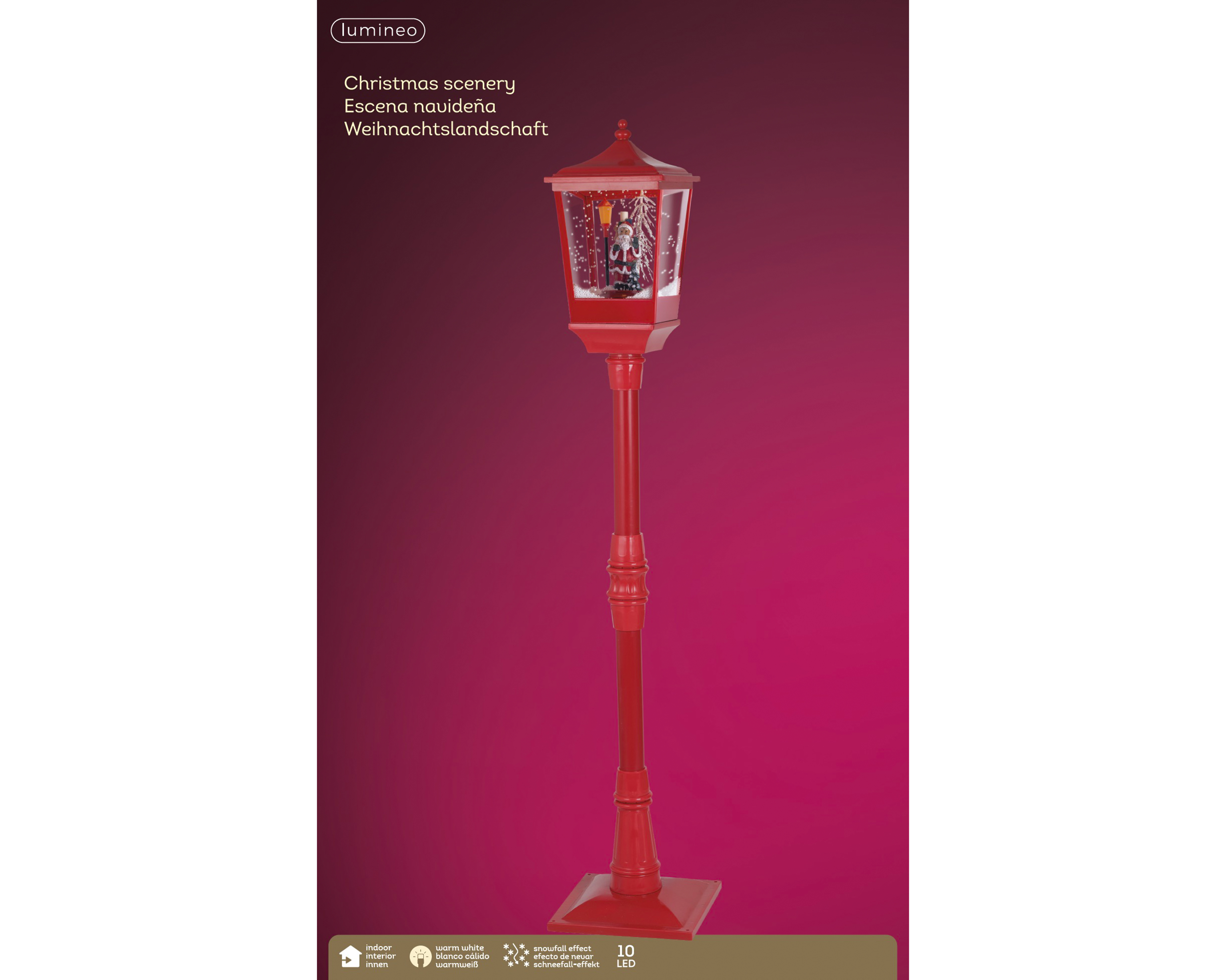 LED Stehlaterne Schneegebläse Plastik - bunt, L26.00-W26.00-H135.00cm-10L