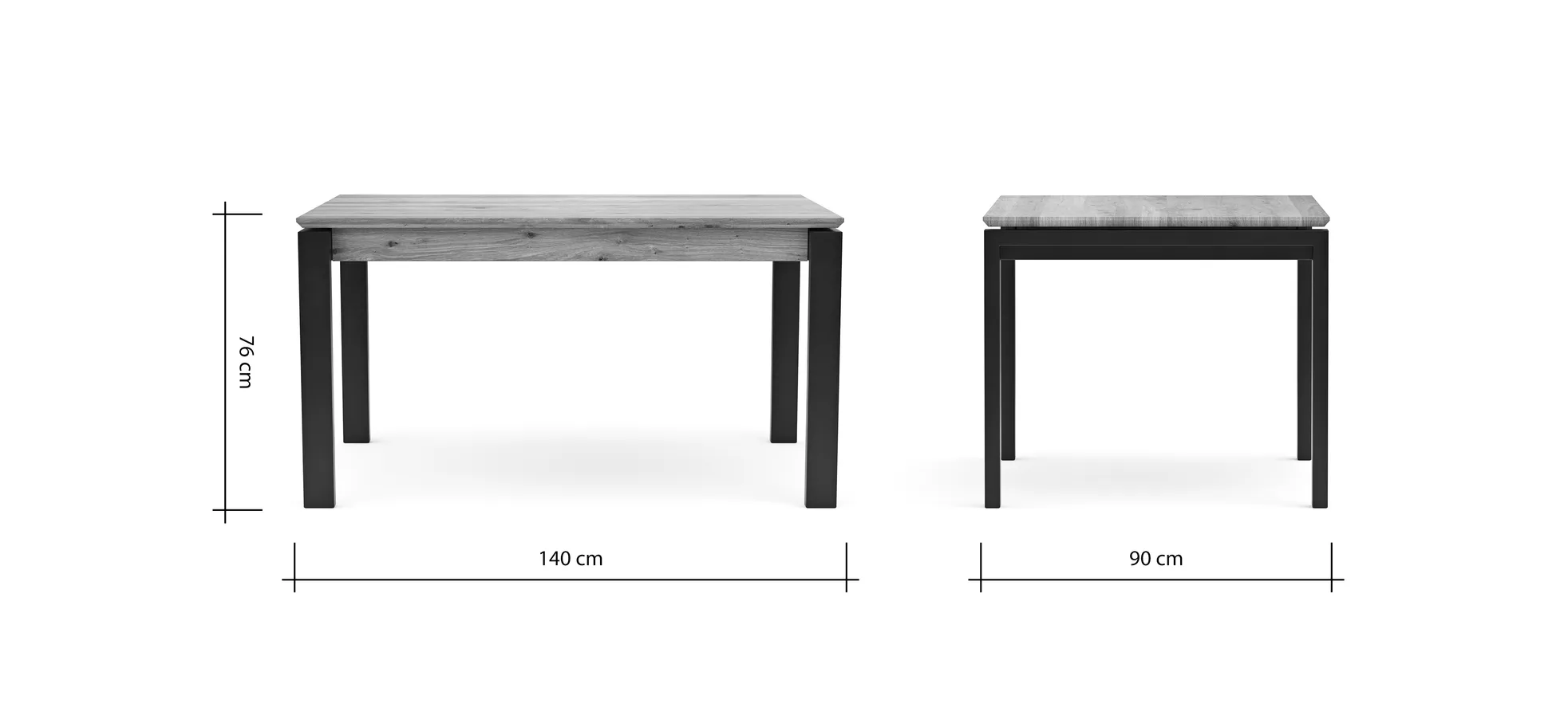 Esstisch Farmingdale - ausziehbar, LB ca. 140x90 cm, Eiche massiv, natur geölt