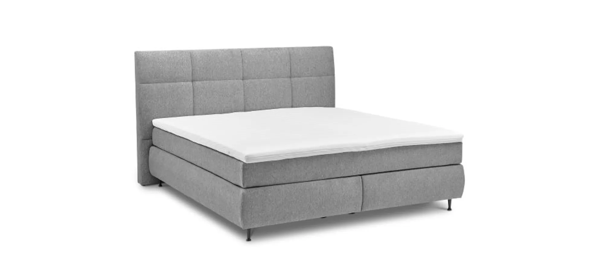  Boxspringbett ALICA- Liegefläche ca. 180x200 cm, Stoff, Grau	