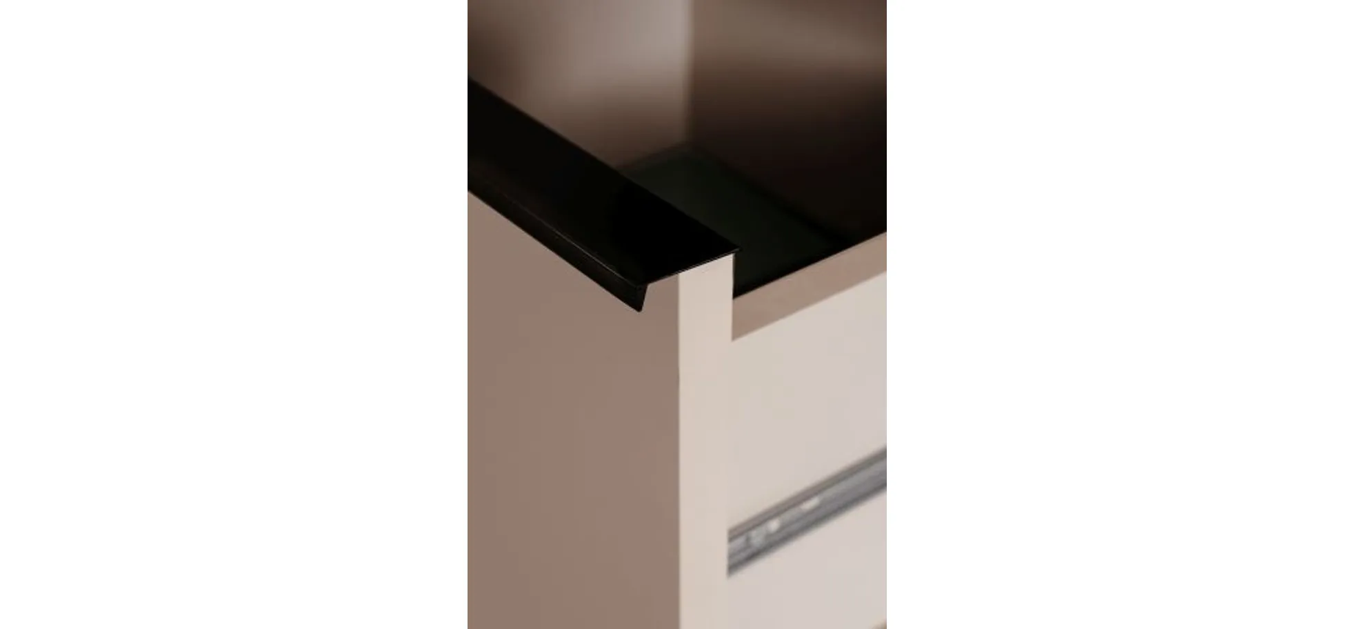 Highboard - B ca. 90 cm, Sand, Schwarz