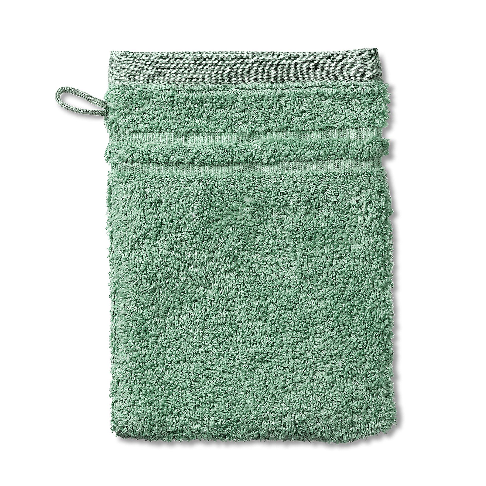 Waschhandschuh Leonora 21x15 cm - 100%Baumwolle Premium salbeigrün