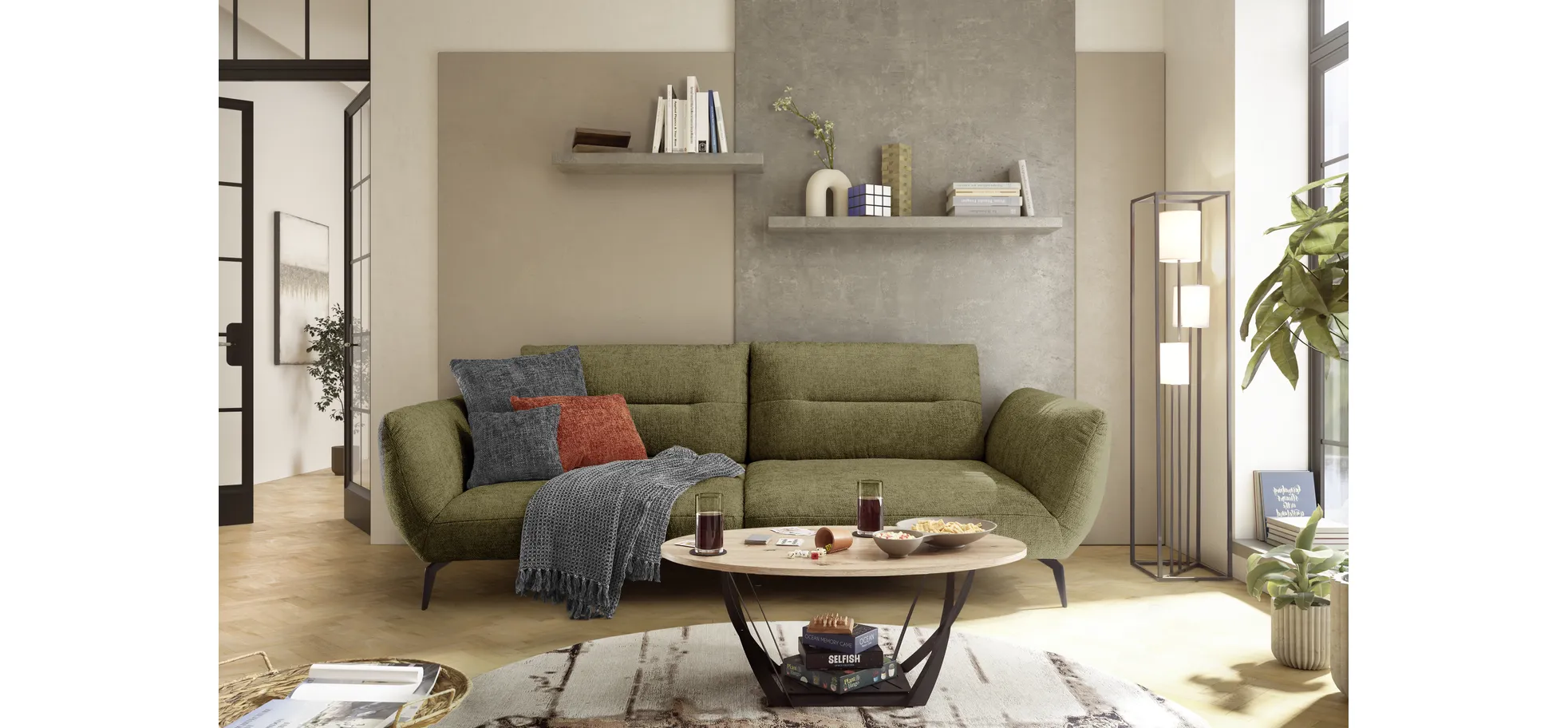 Couchtisch, Dekor Artisaneiche, 100 cm breit - Mirja