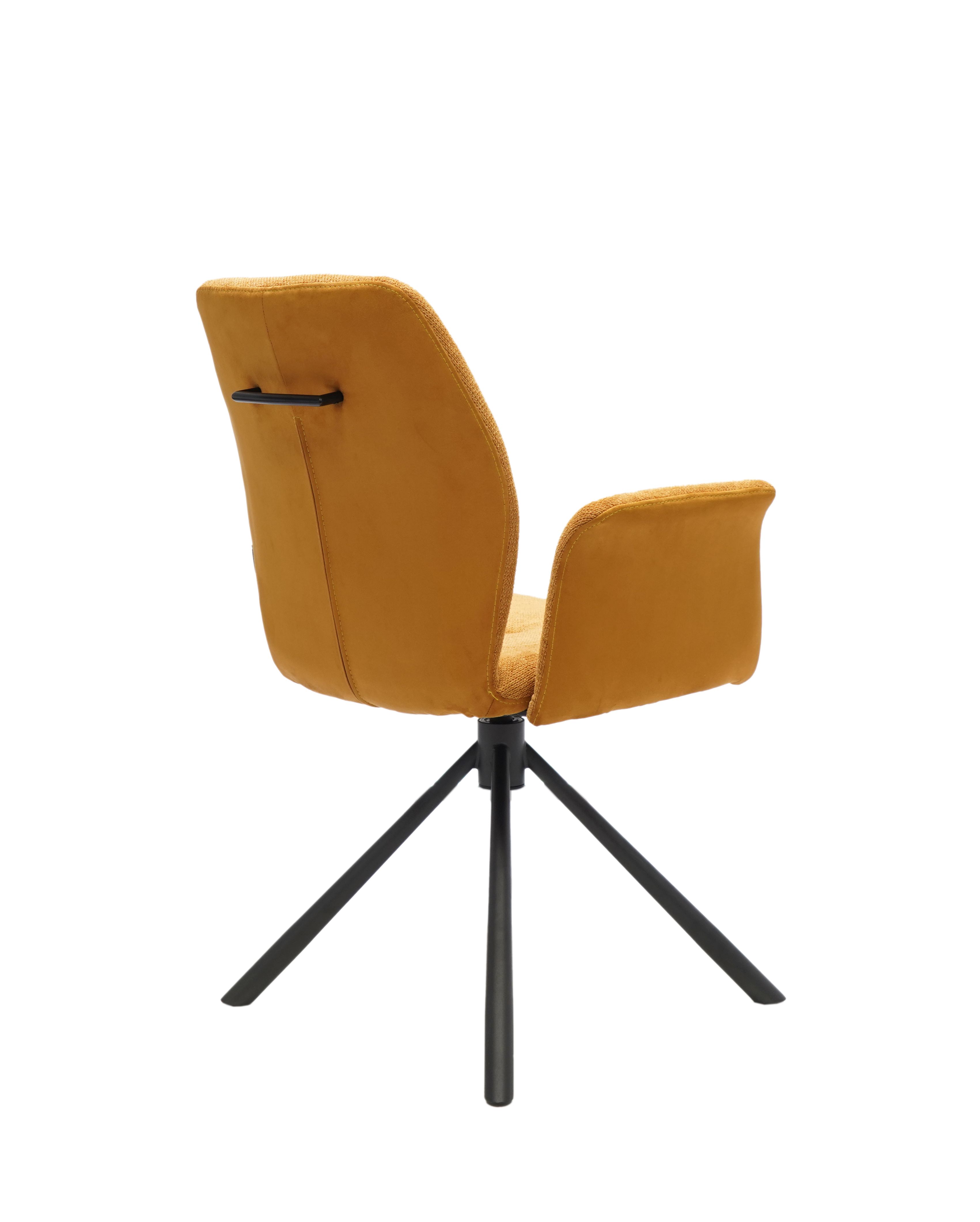 Vierfußstuhl mit Armlehnen, Stoff Mustard - Manoa