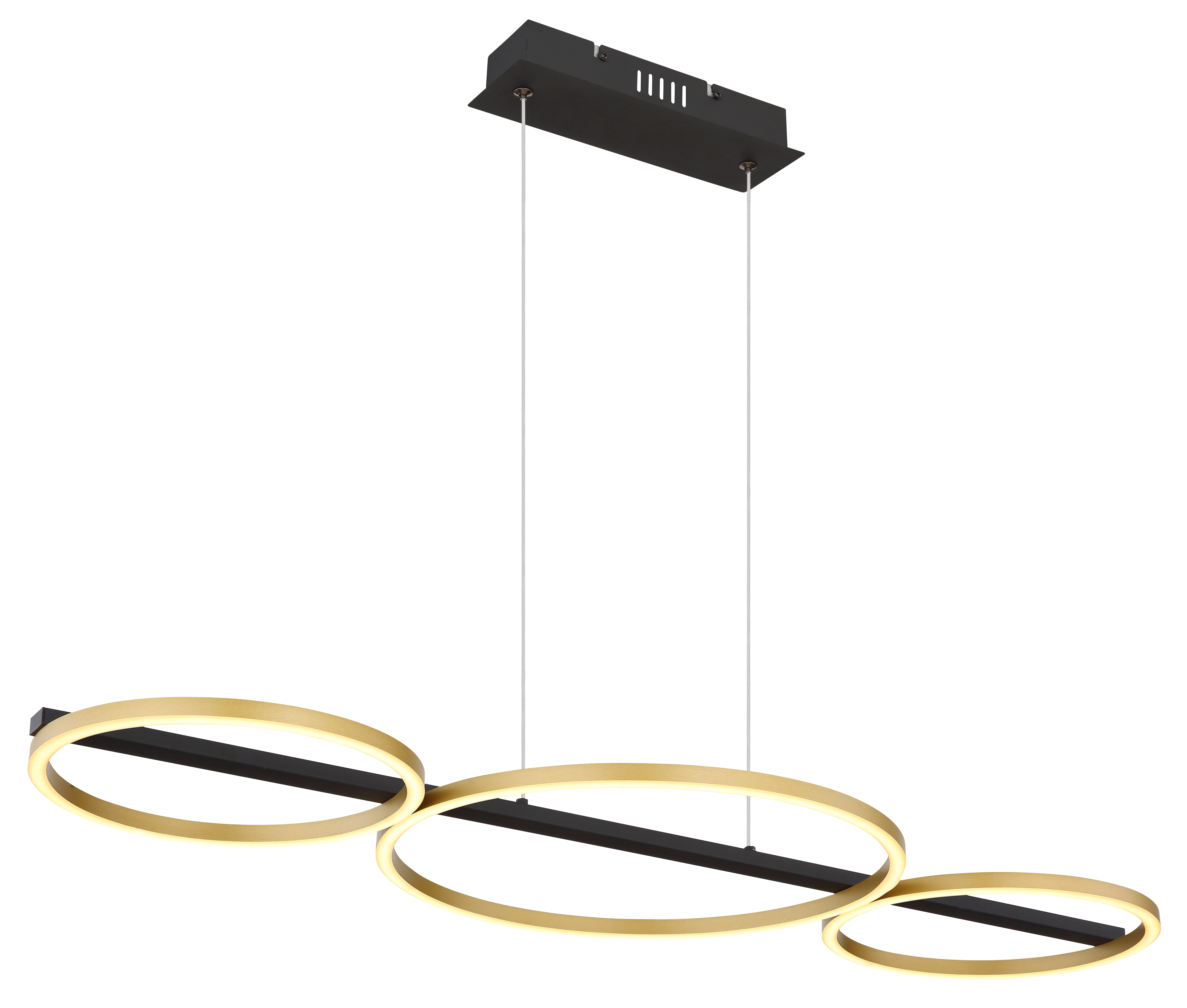 Pendelleuchte LUFFY - LED, Schwarz Matt/Messing Matt, 93x39,4x5,3cm