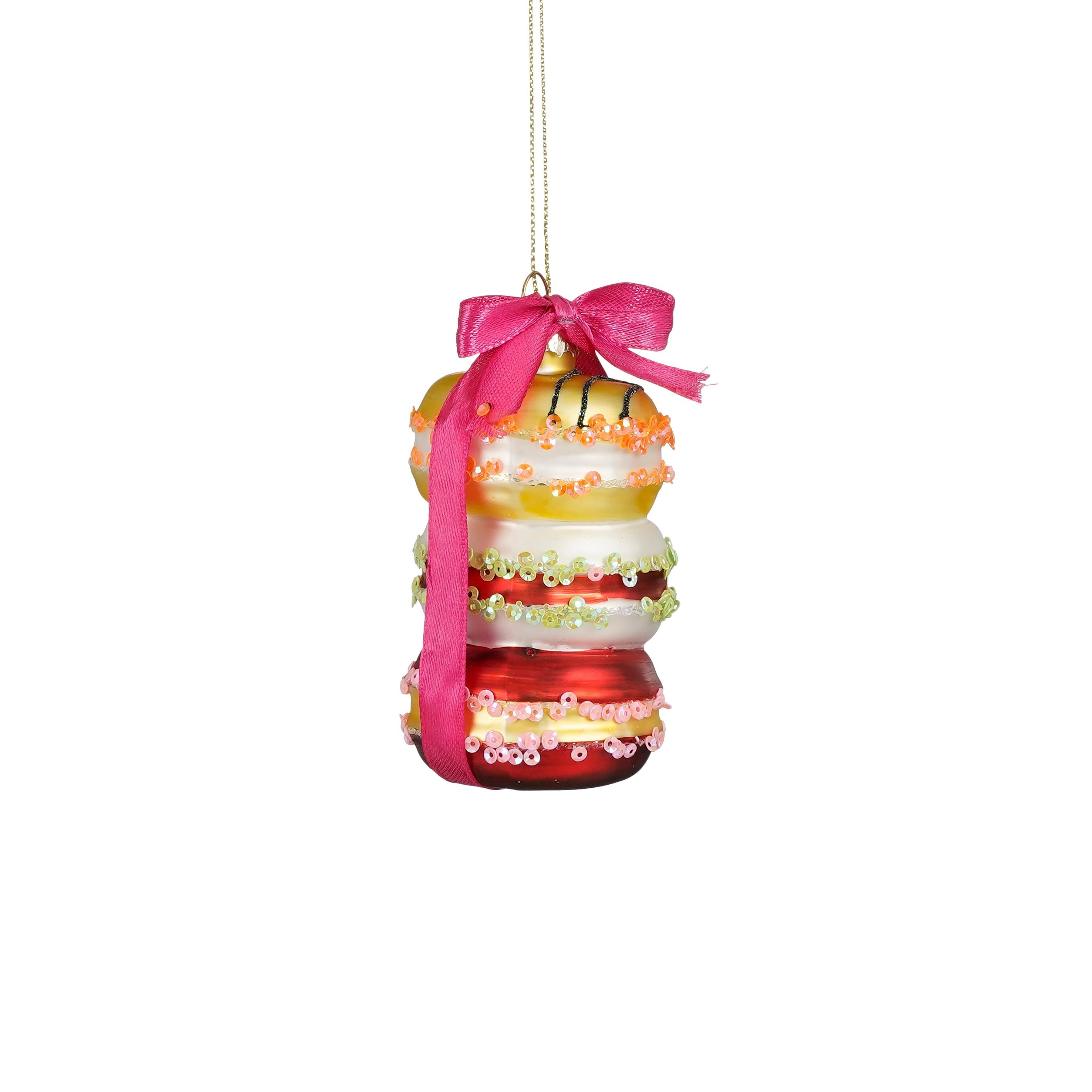 Dekoration Ornament Macaron - rot - h9xd5cm