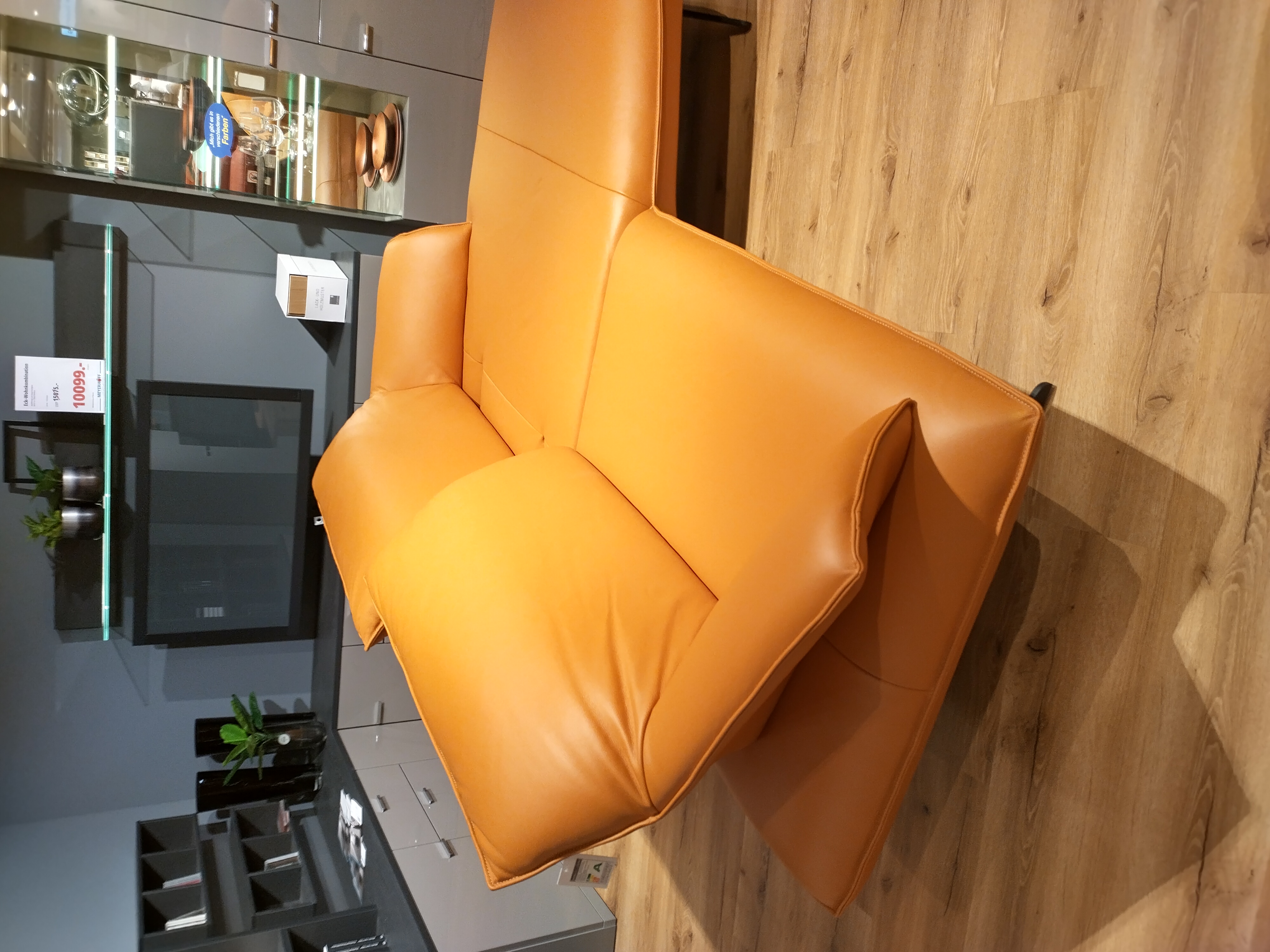 Ecksofa, Leder Farbe Gold - LS24 Bocina