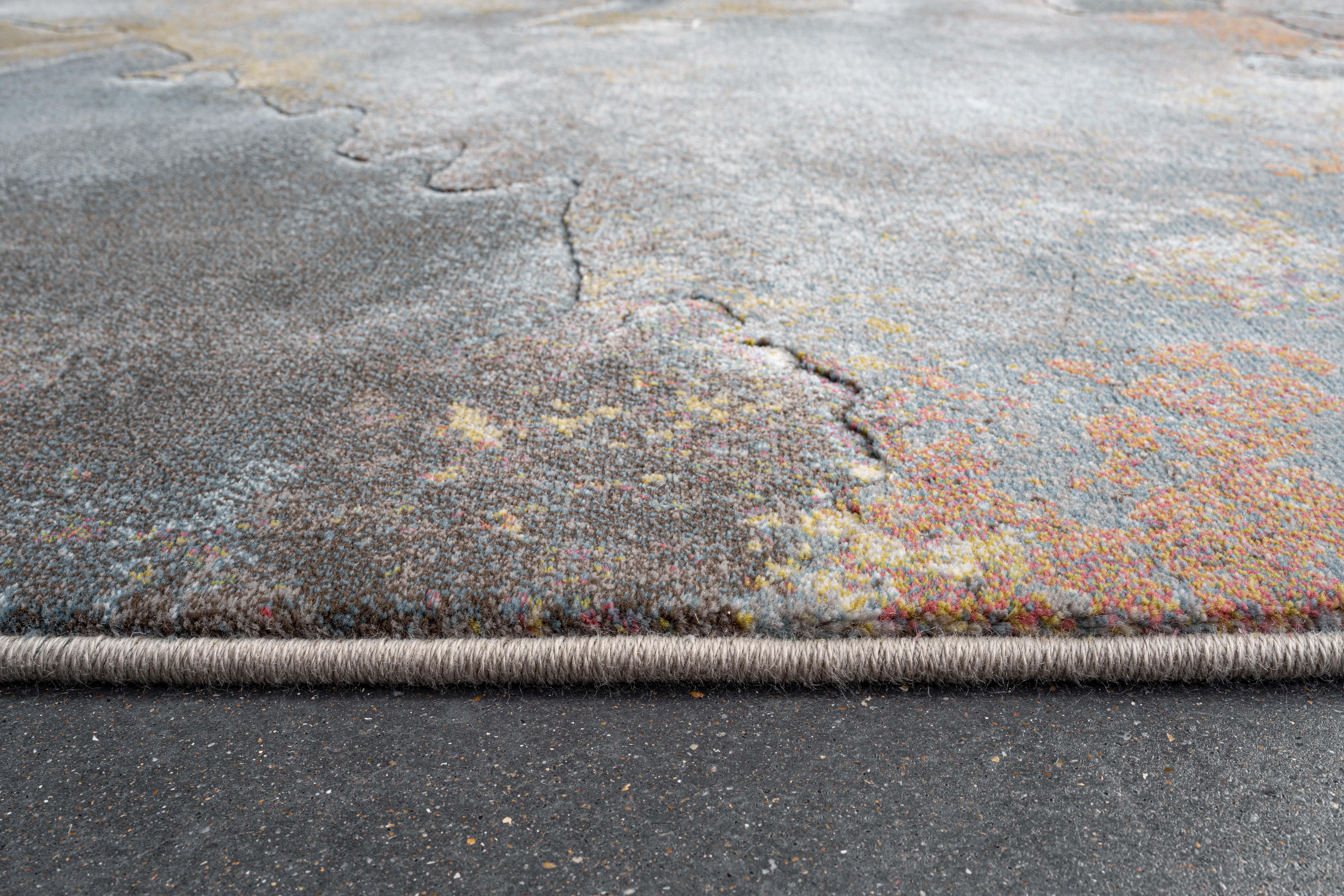 Webteppich, blau-gelb-orange, 160x230 cm - Rargentum