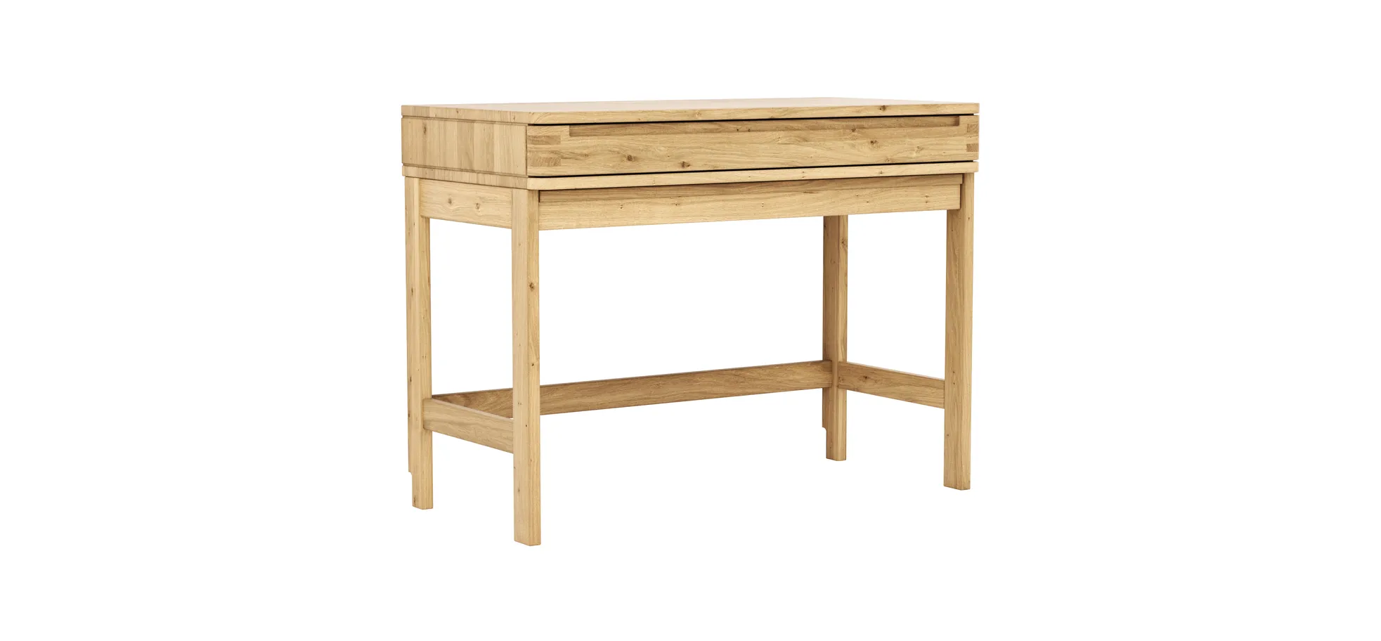 Homeoffice-Schreibtisch Cartago Soft - Wildeiche massiv, bianco geölt
