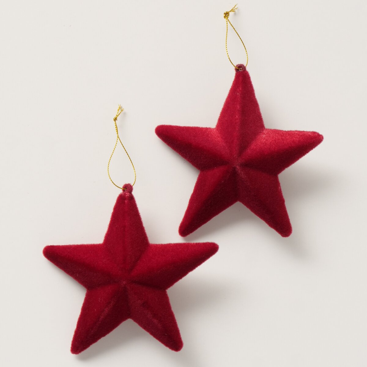Weihnachtsanhänger Stern, 2-er Set - ca. 4x13x14cm, dunkelrot