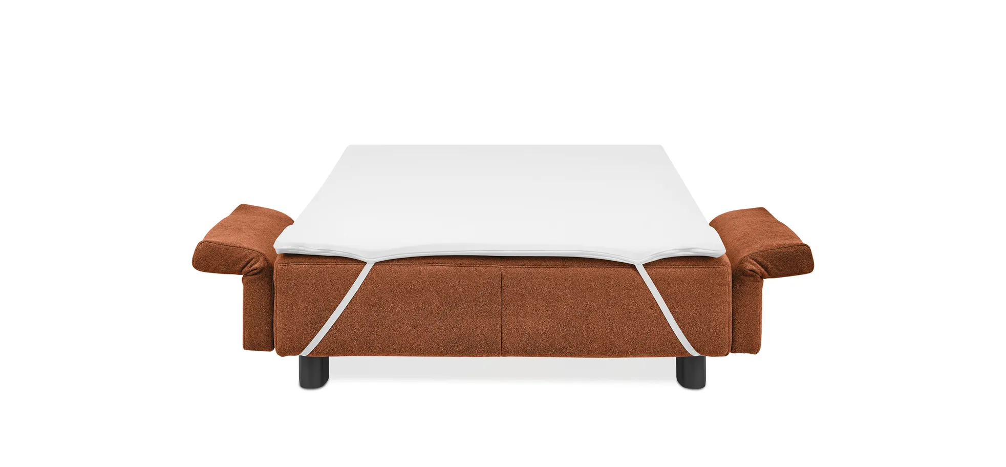  Faltsofa Easy - 2-Sitzer, ca. 140 cm inkl. Schlaffunktion/Topper/Armteil verstellbar, Stoff, Rot