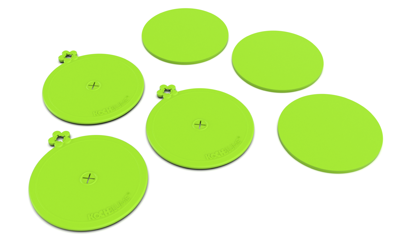 Glasabdeckung mit Trinkhalmfunktion 3-tlg. - limette