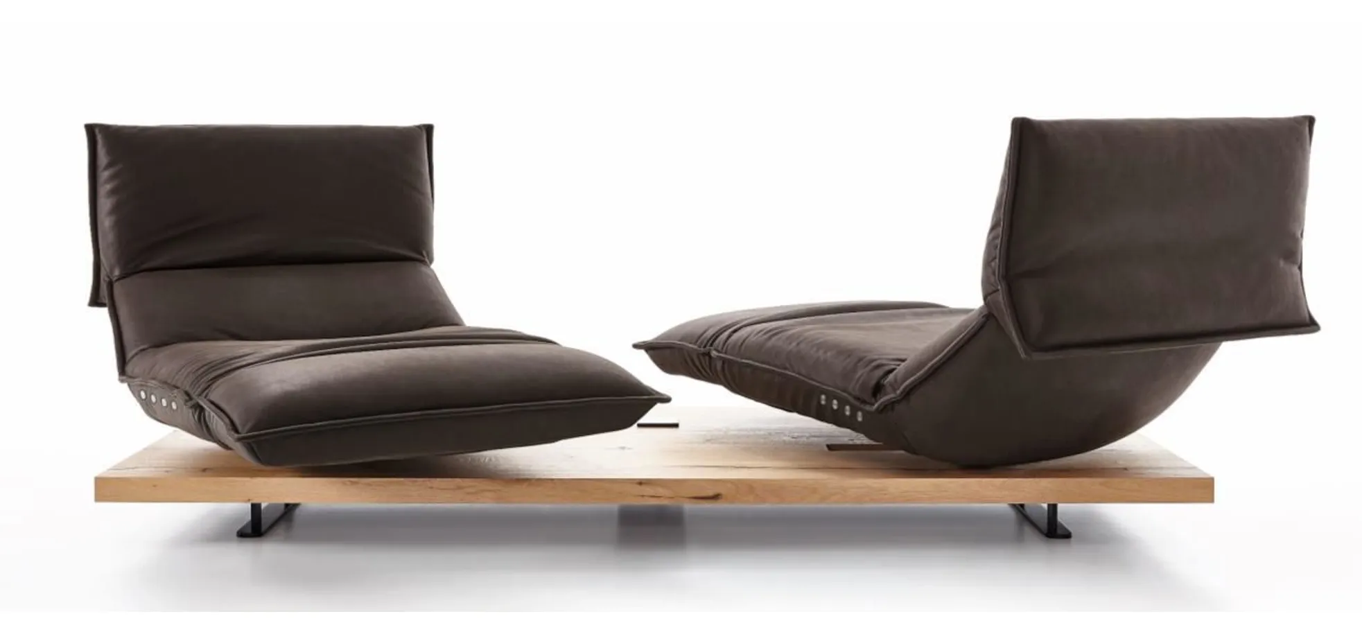 Sofa - 2-Sitzer, Relaxfunktion motorisch, Leder, Schoko