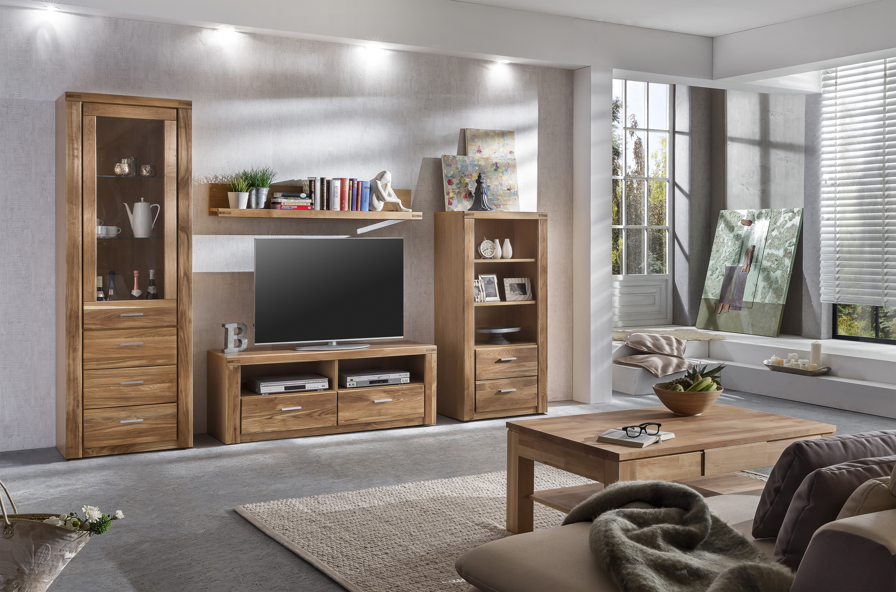 Vitrine, Wildeiche teilmassiv geölt - ELLINGEN