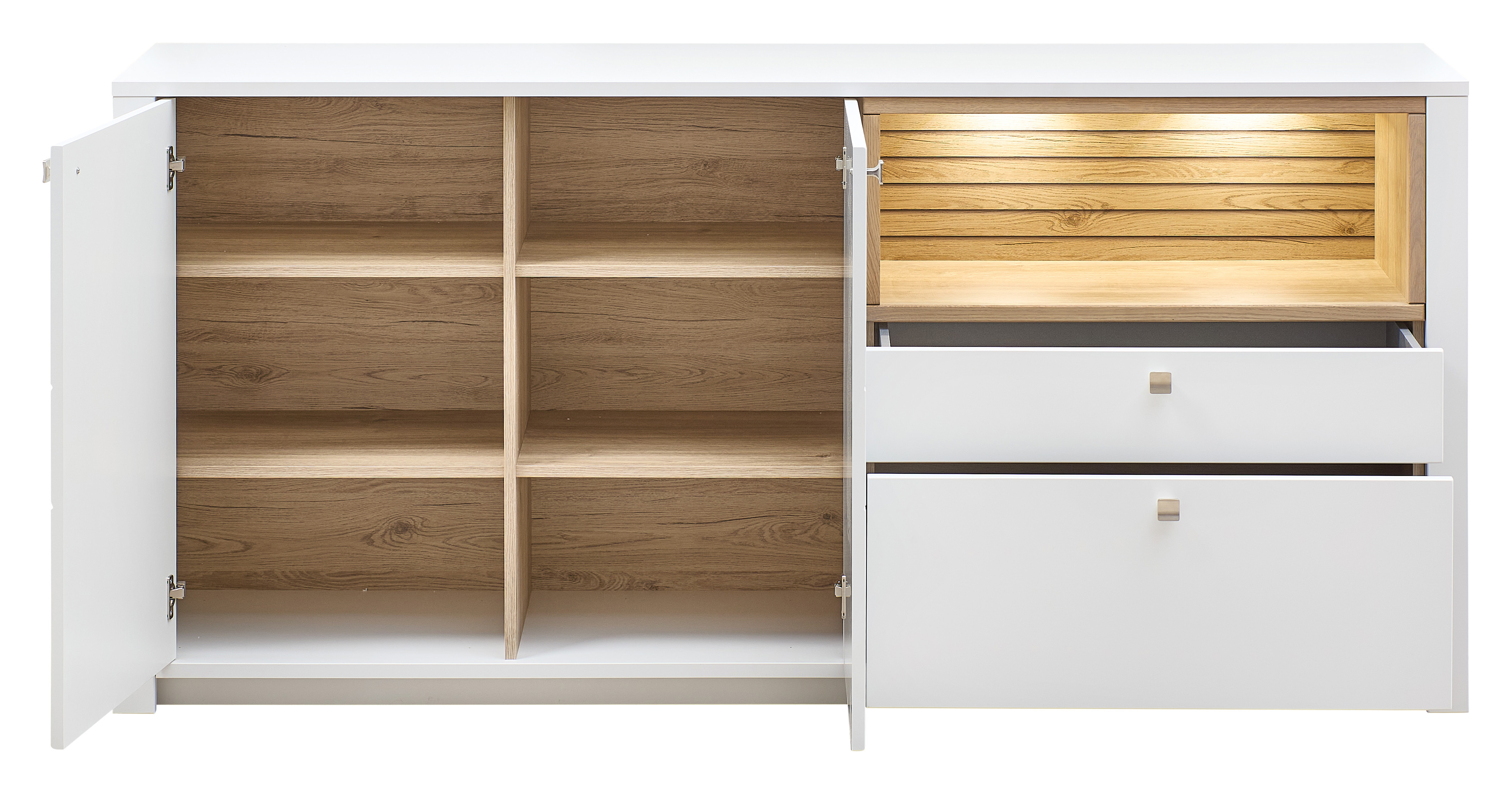 Sideboard mit Beleuchtung, weiß matt - MyStyle 1006