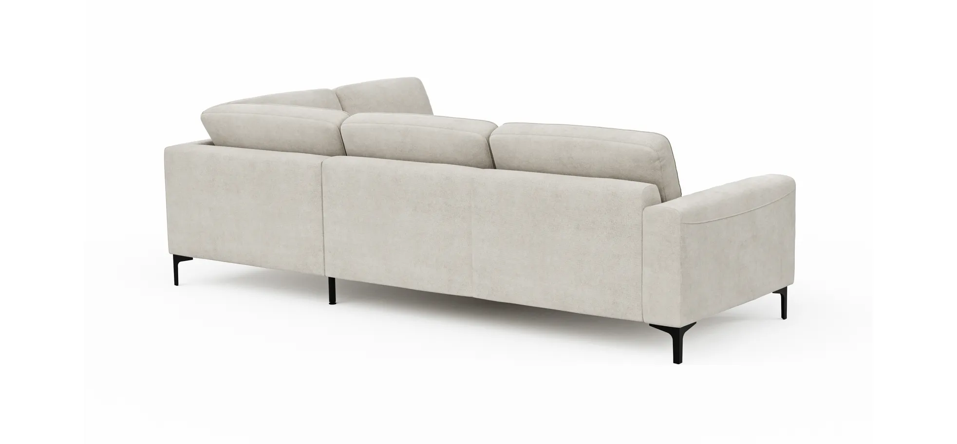 Ecksofa Oviedo - Ecke links mit 2,5-Sitzer, Stoff, Natur