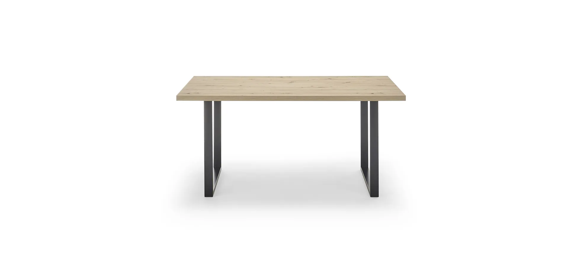 Esstisch - LB ca. 160x90 cm, Eiche Nachbildung, Schwarz