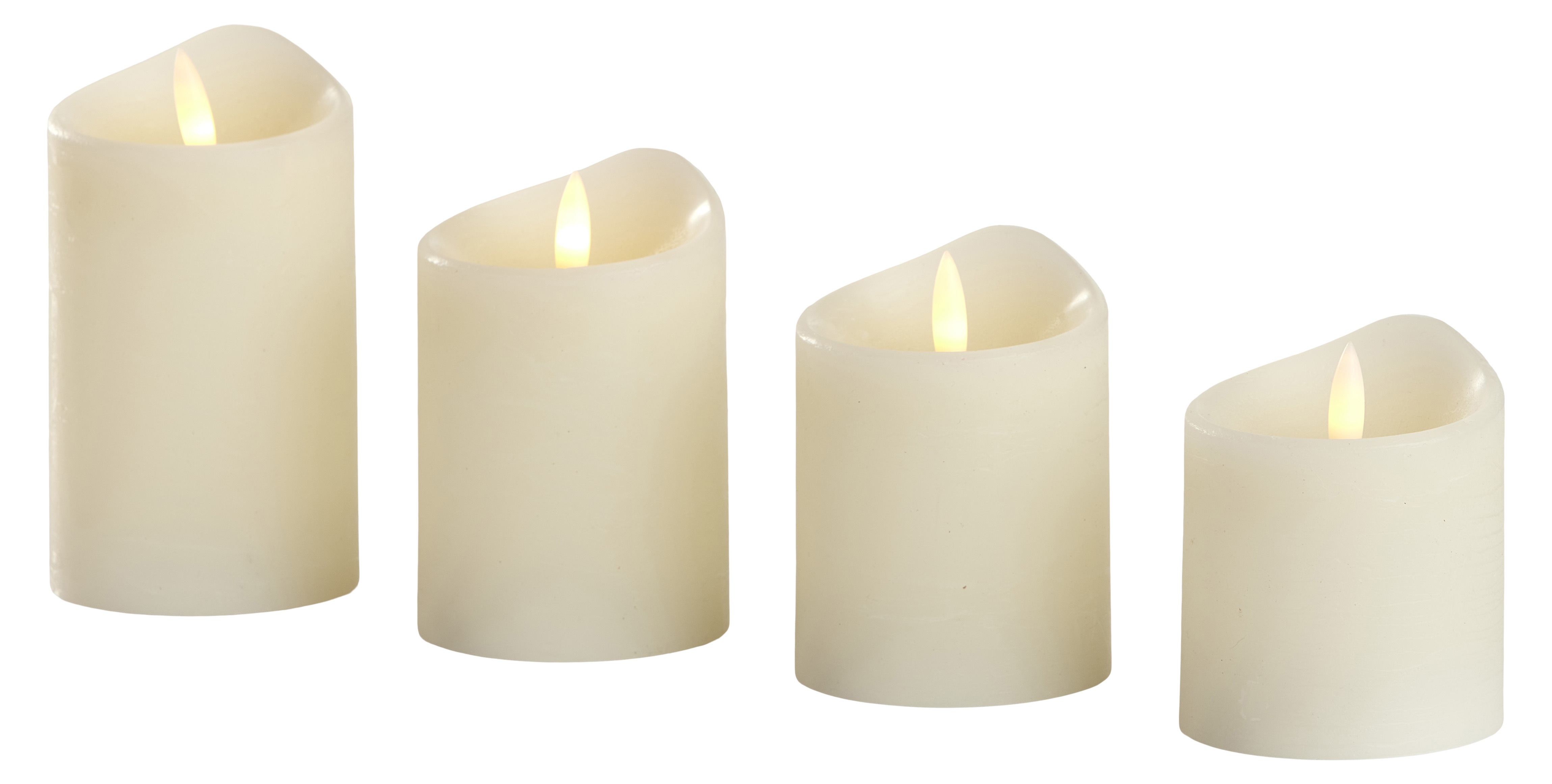 Kerzen LED Echtwachs 4tlg. Set, creme - mit Timer