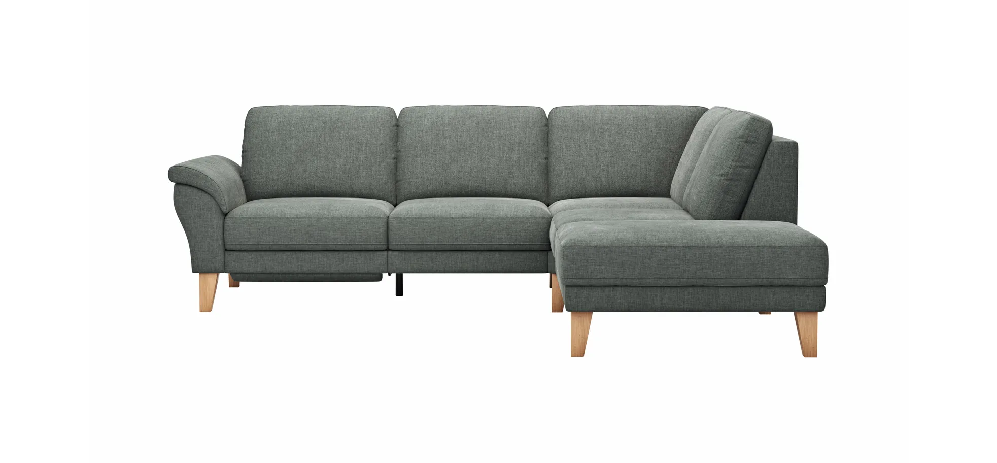 Ecksofa Rockport A - 2,5-Sitzer mit Ecke rechts inkl. Relaxfunktion (motorisch), Stoff, Grau