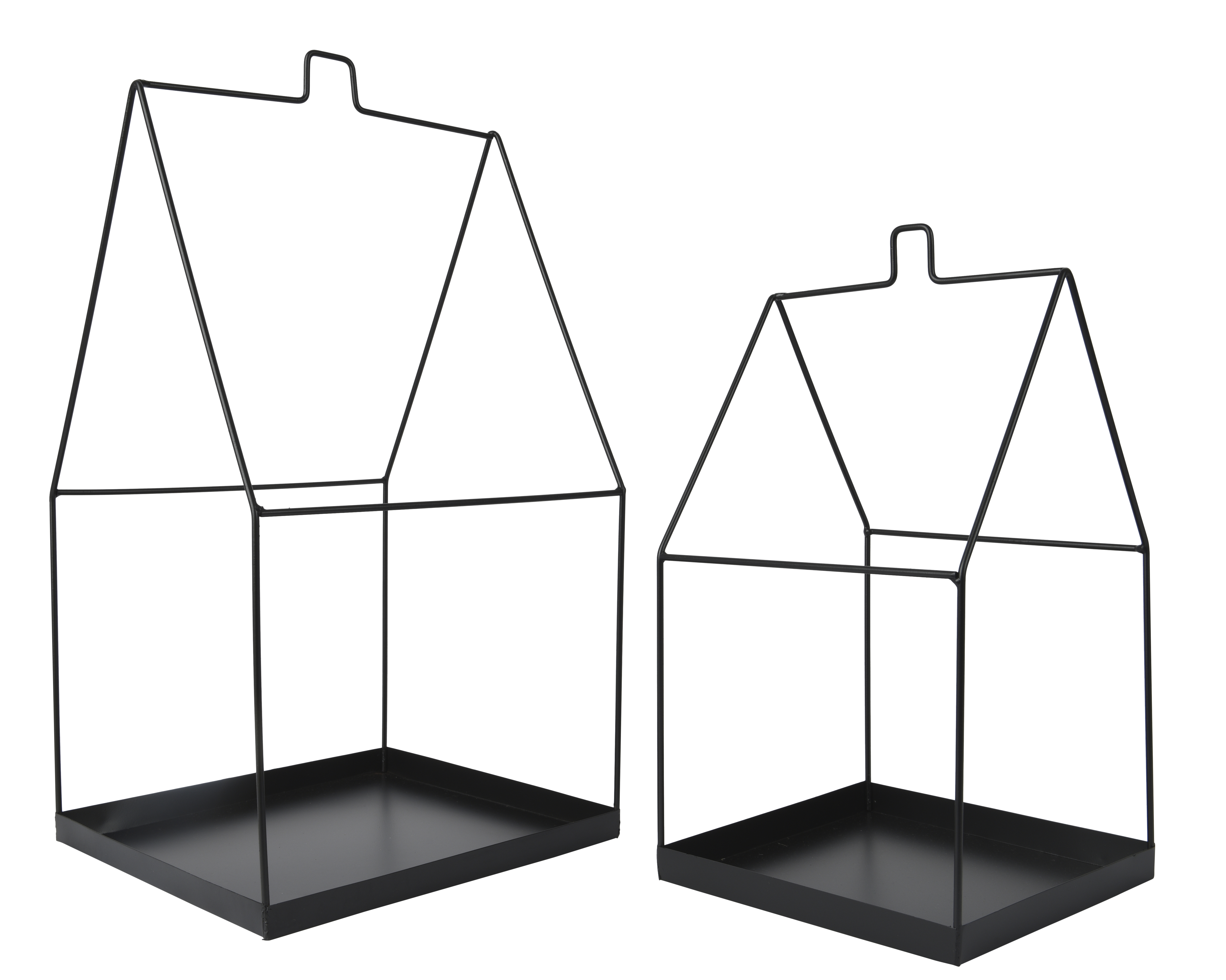 Haus groß - Metall, schwarz, ca. 20x20x49cm