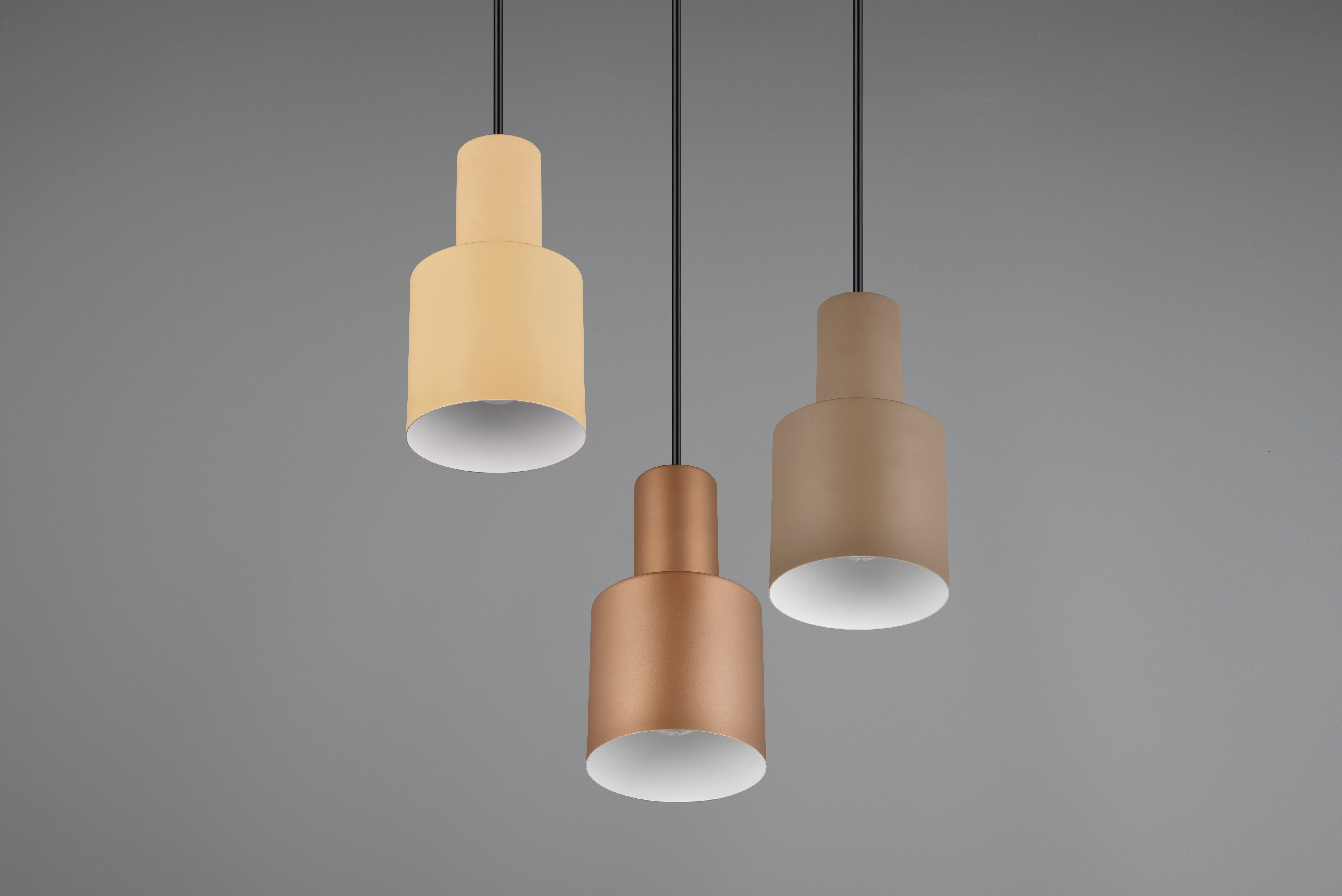 Pendelleuchte AGUDO - 3 Leuchtenschirme in Metall-Finish