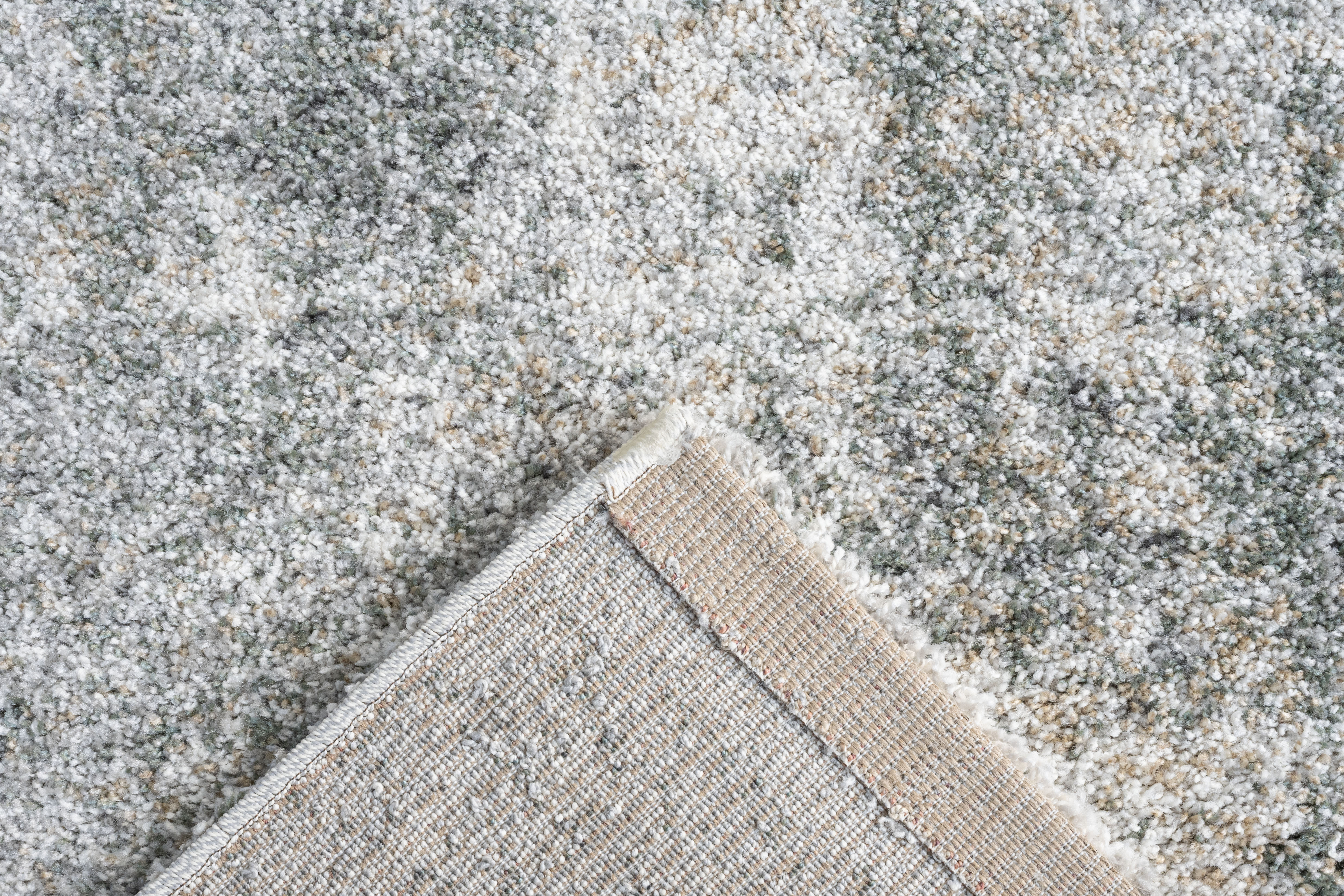 Webteppich, weiß-grün-grau, 160x230 cm - Rehari