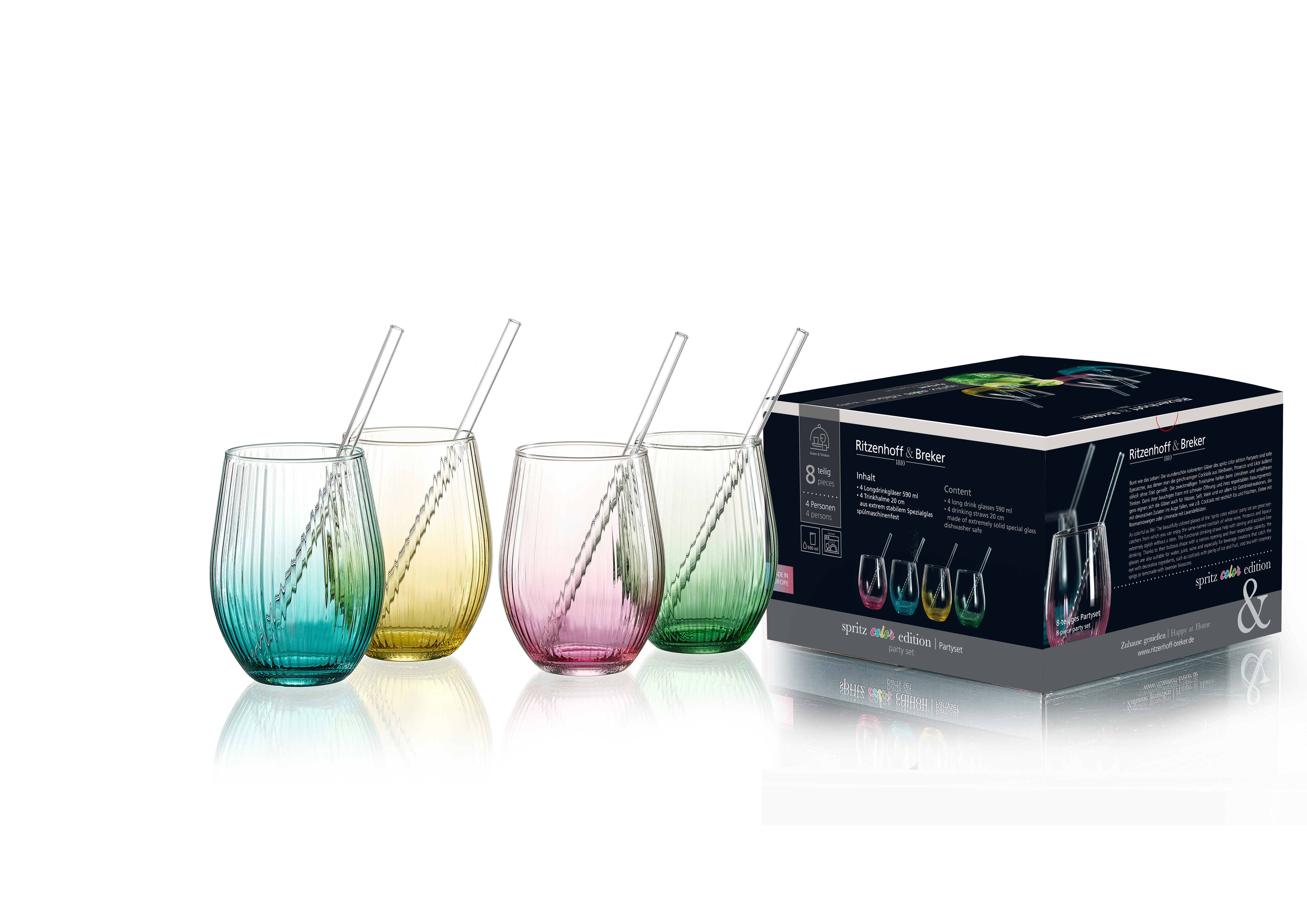 Partyset 8tlg 590ml Spritz - Color Edition