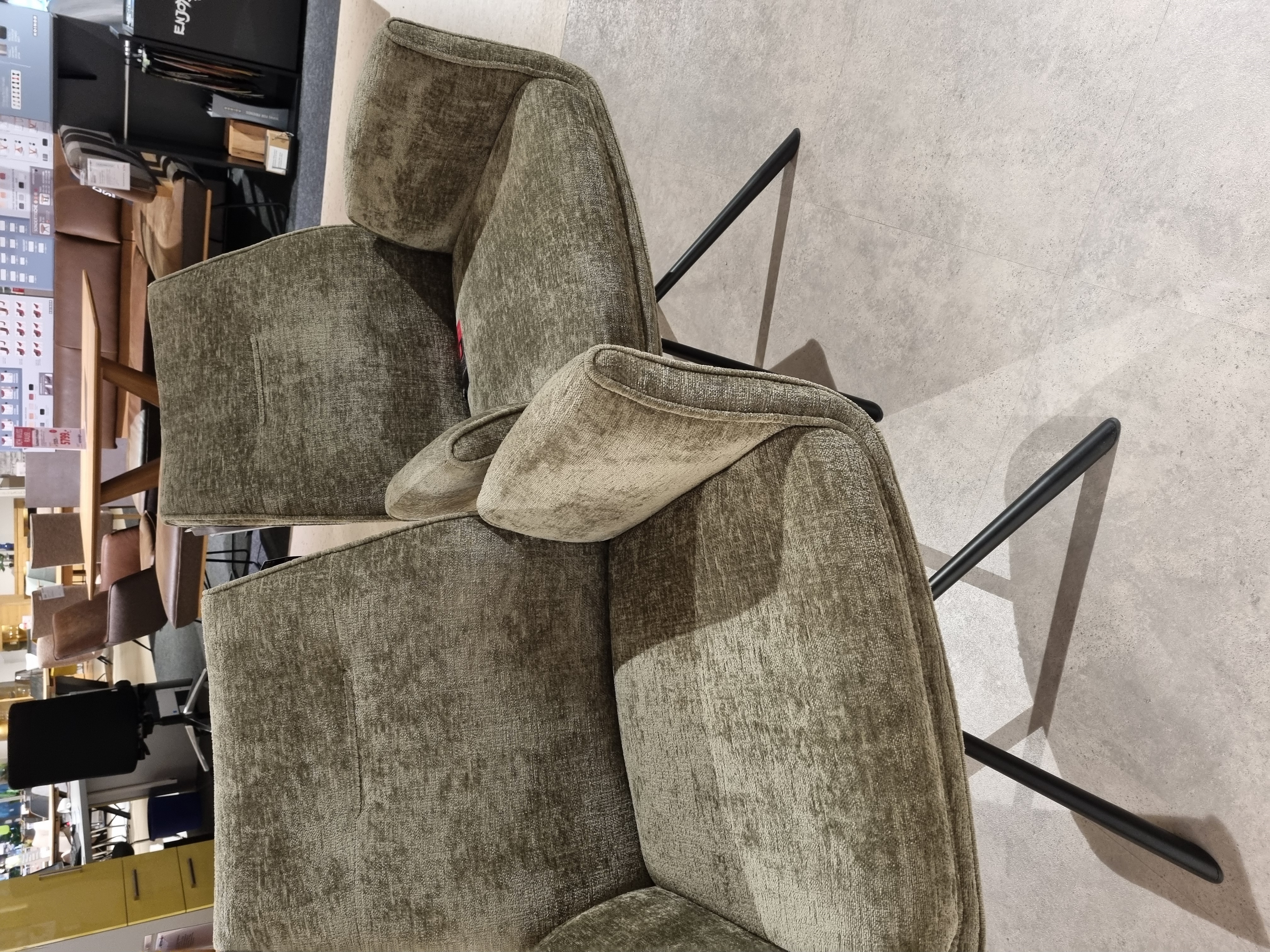 Armlehnstuhl, Stoff olive, 2er Set  - Mykon 993