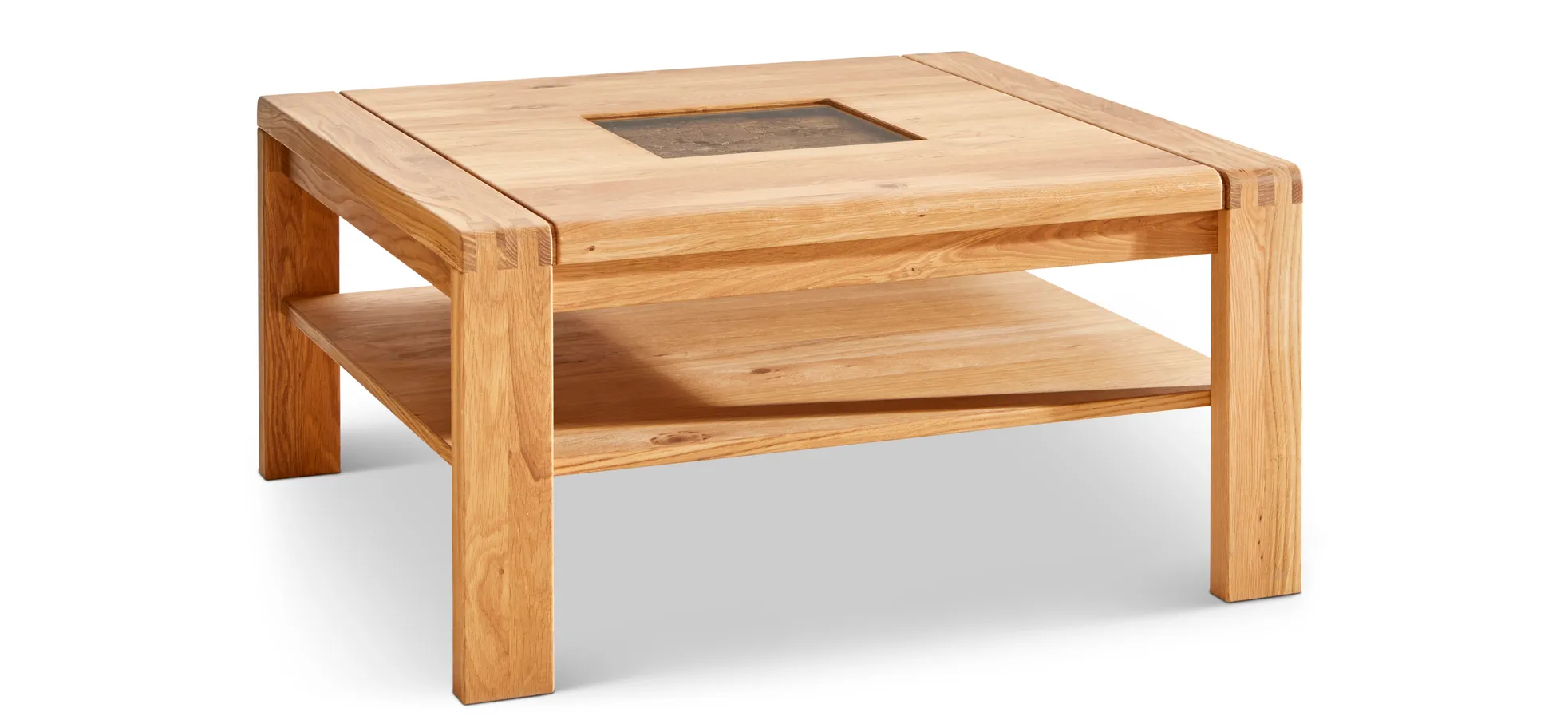 Couchtisch Cartago Soft - BHT ca. 90x45x90 cm, Wildeiche massiv, natur geölt