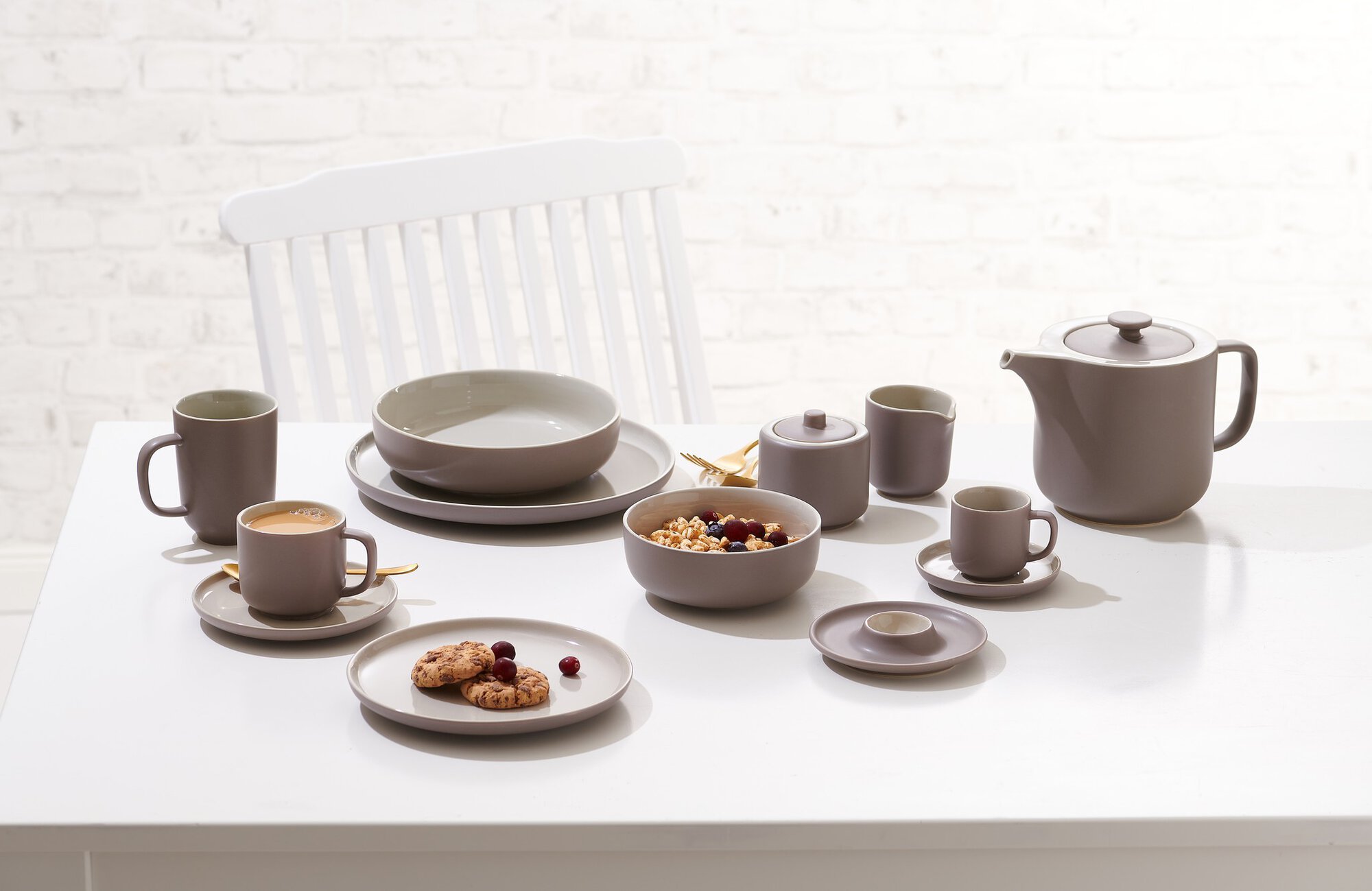 Dessertteller Jasper Taupe 19 cm - Steinzeug, spülmaschinenfest, rund, braun