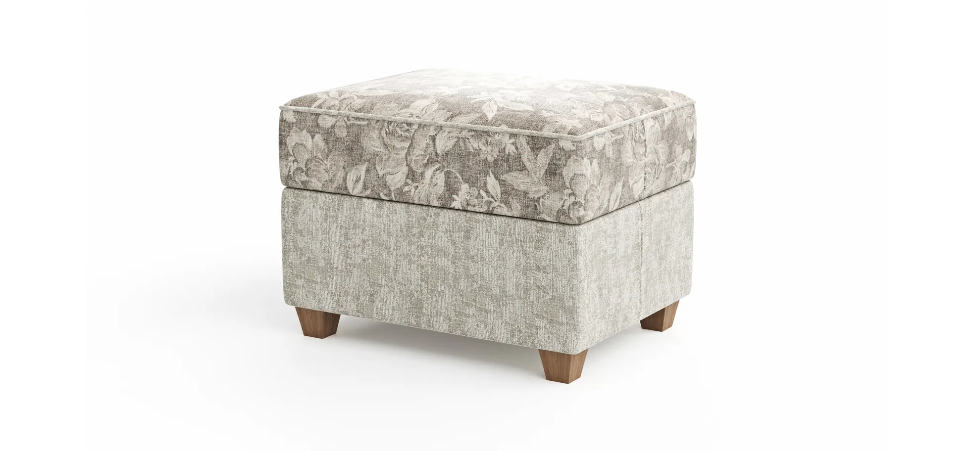 Hocker Brunswick Romantic - mit Stauraum, Stoff, Mehrfarbig