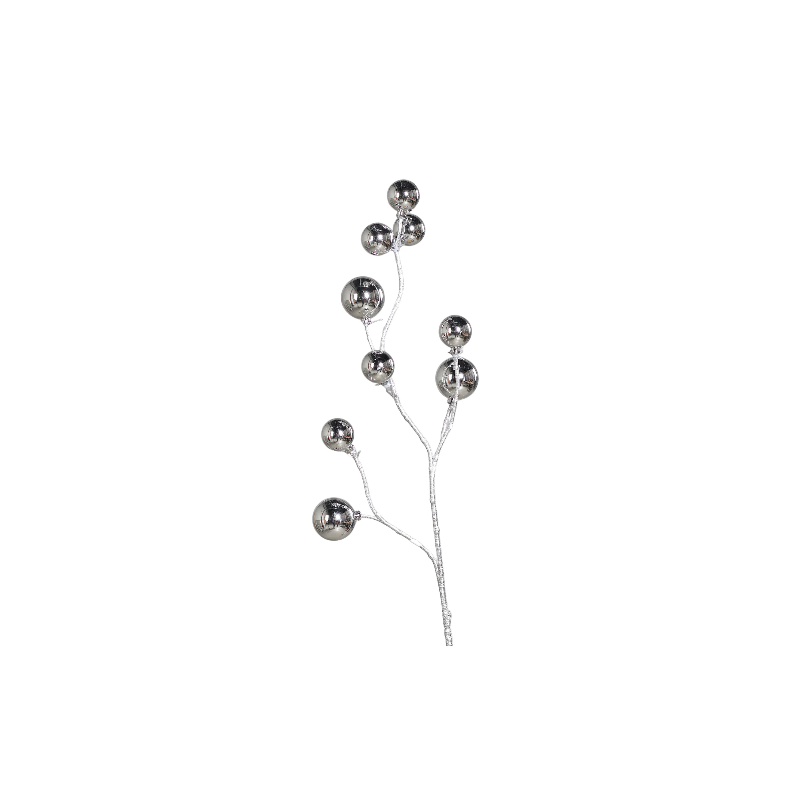 Deko-Weihnachtskugel-Zweig - Silberfarben, Höhe ca. 71cm