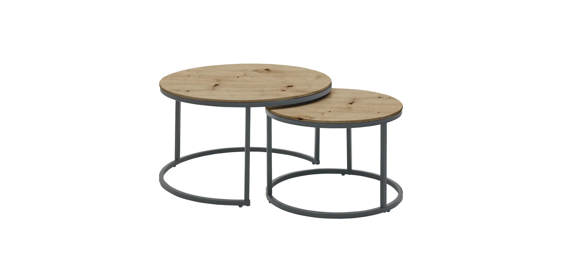 Couchtisch 2-er Set, Artisan/schwarz - MyStyle 1045