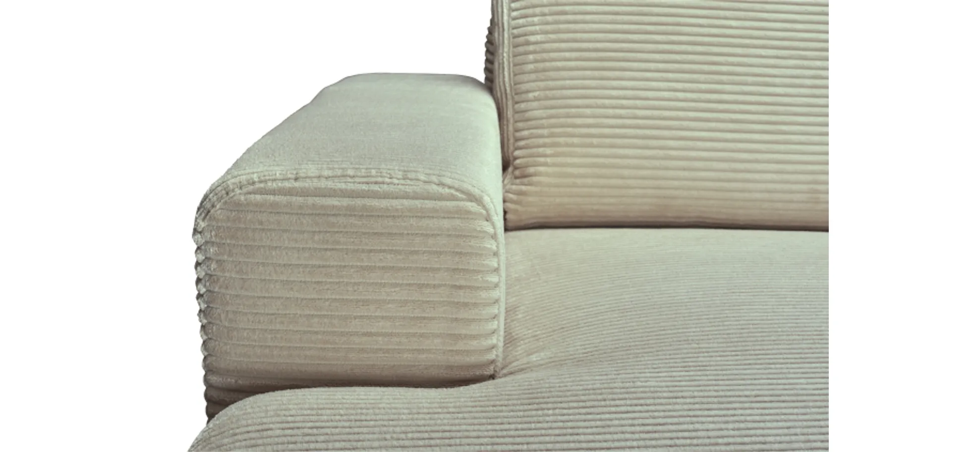 Ecksofa - 2-Sitzer, Ecke rechts inkl. Schlaffunktion und Bettkasten, Stoff, Creme Ecksofa - 2-Sitzer, Ecke rechts inkl. Schlaffunktion und Bettkasten, Stoff, Creme
