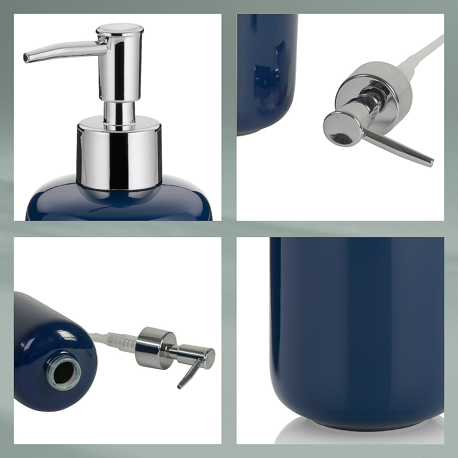 Seifenspender Isabella 18 cm - Keramik indigoblau