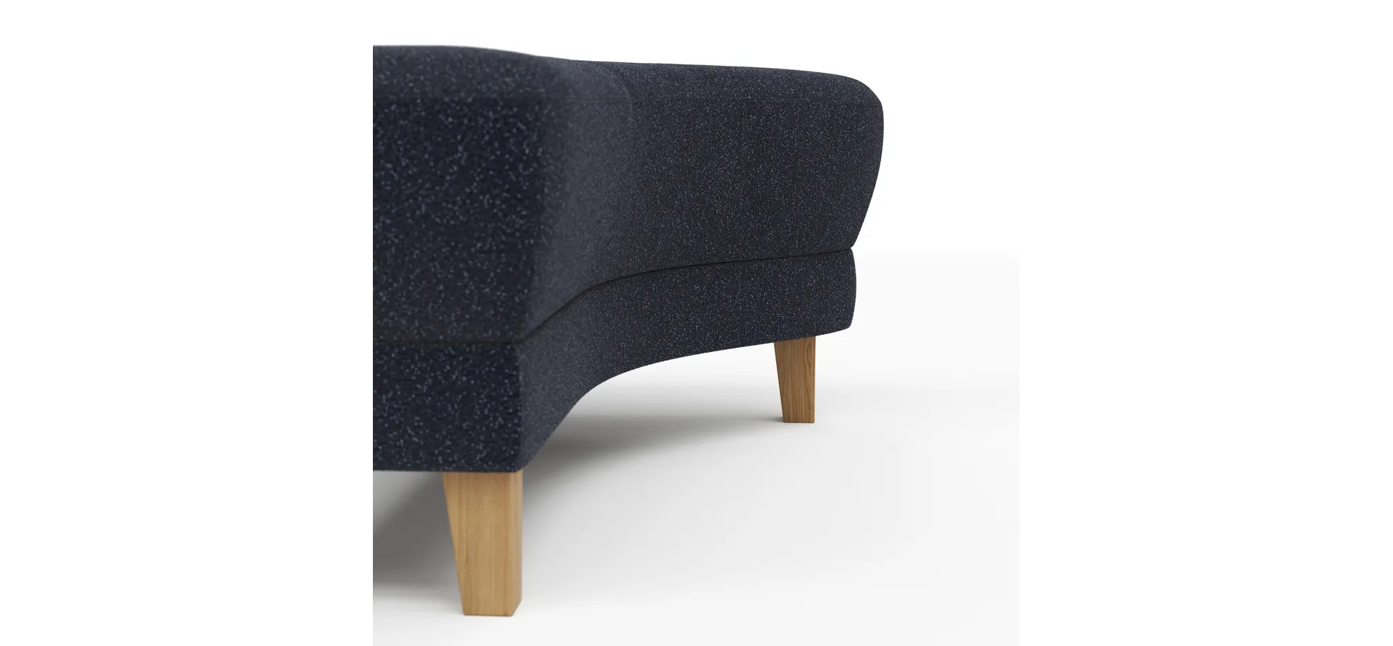 Hocker Stamford - gebogen, Rechts, LB ca. 89x65 cm, Stoff, Dunkelblau