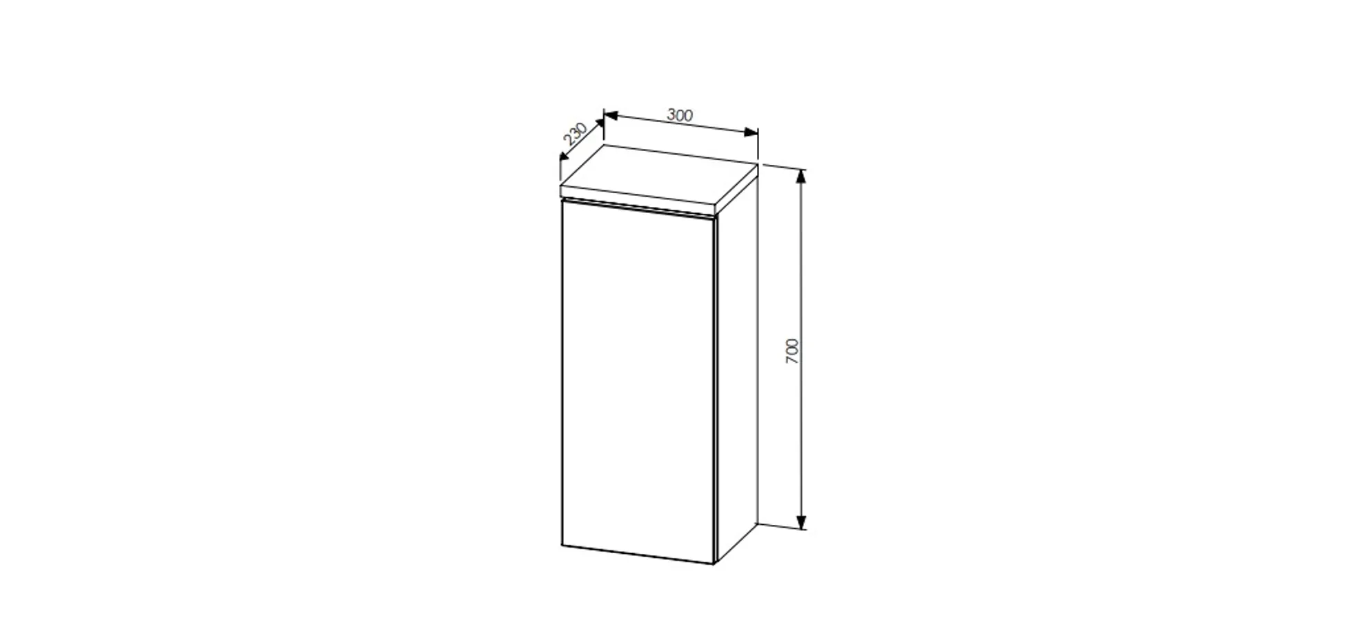 Hängeschrank- B ca. 30 cm, Dunkelgrau, Eiche Dekor