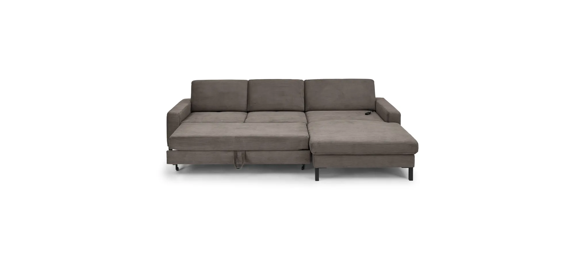  Ecksofa CALM MOVE 2.0 - 2,5-Sitzer mit Longchair rechts, Schlaffunktion, Feincord, Taupe
