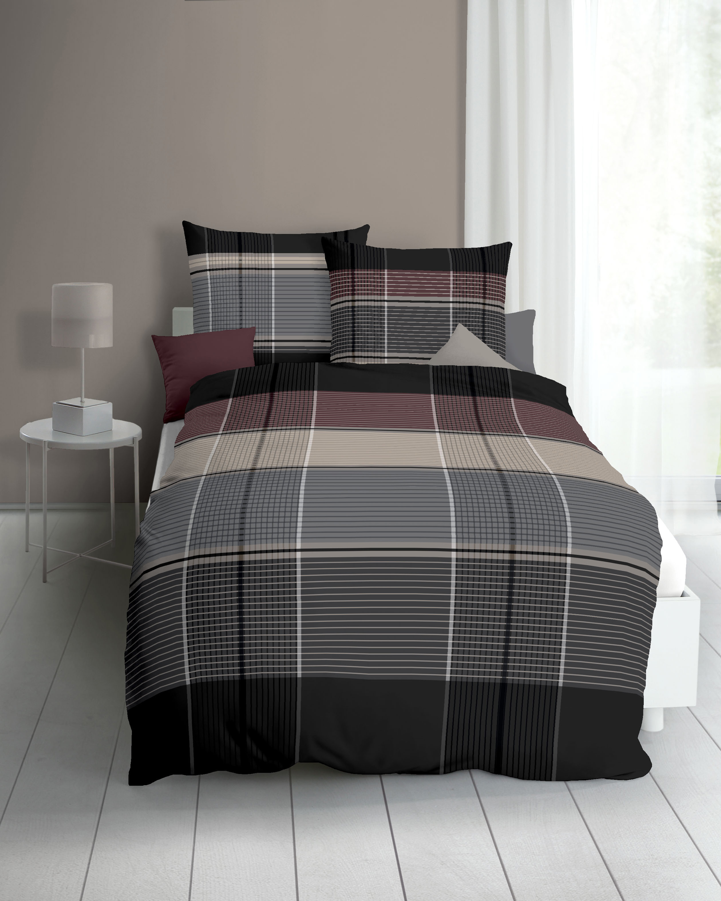 Bettwäsche Architect, satin - 100% baumwolle, 155x220cm, anthrazit Bettwäsche Architect, satin - 100% baumwolle, 155x220cm, anthrazit