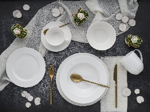 Kombiservice, 42-Tlg. - Fleur Royal, weiß