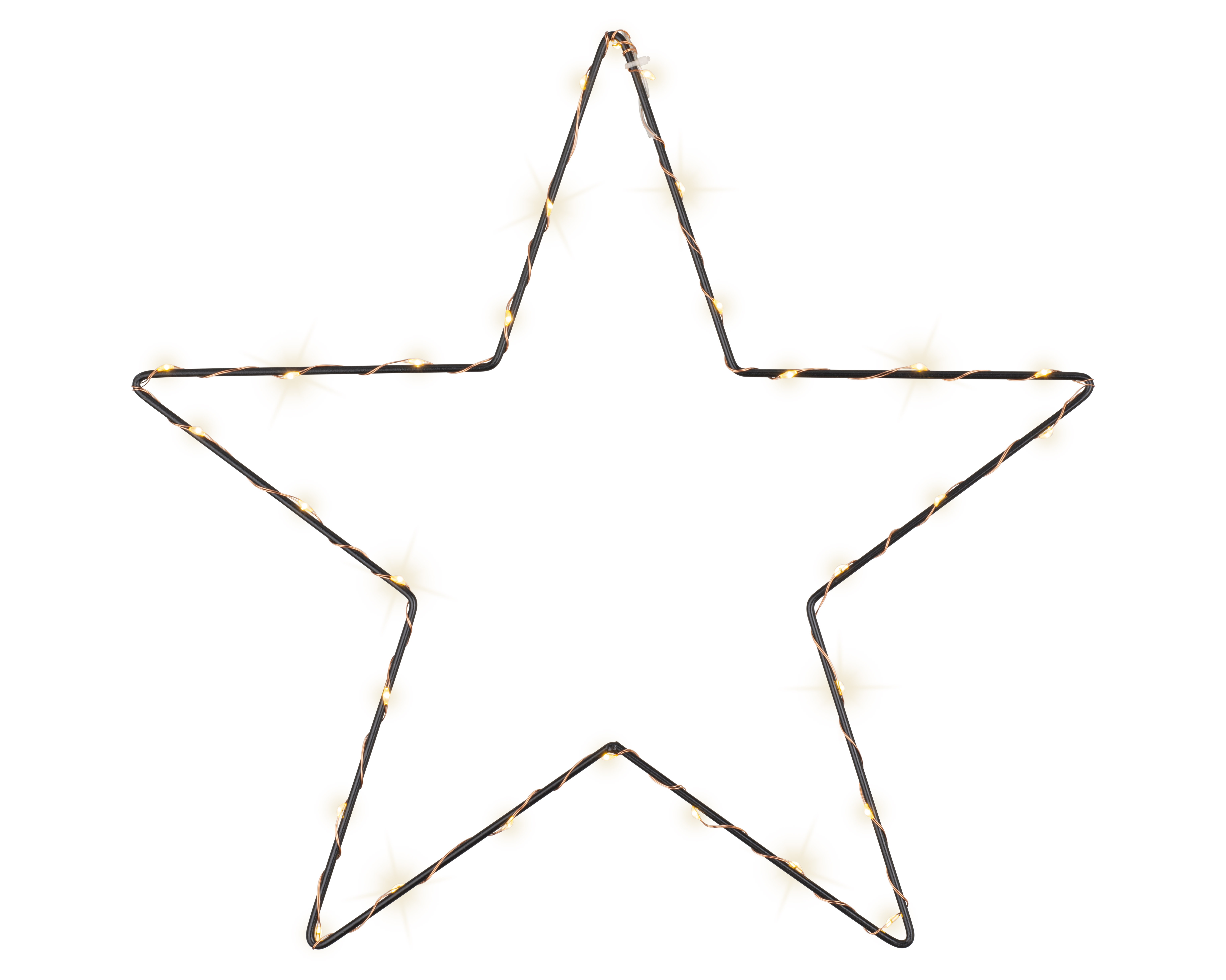 LED Stern - schwarz/klassisch warm, Metall, Ø35cm-30L