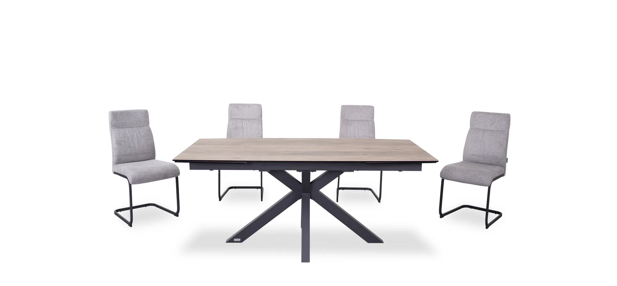 Schwingstuhl, Stoff silber - Maida