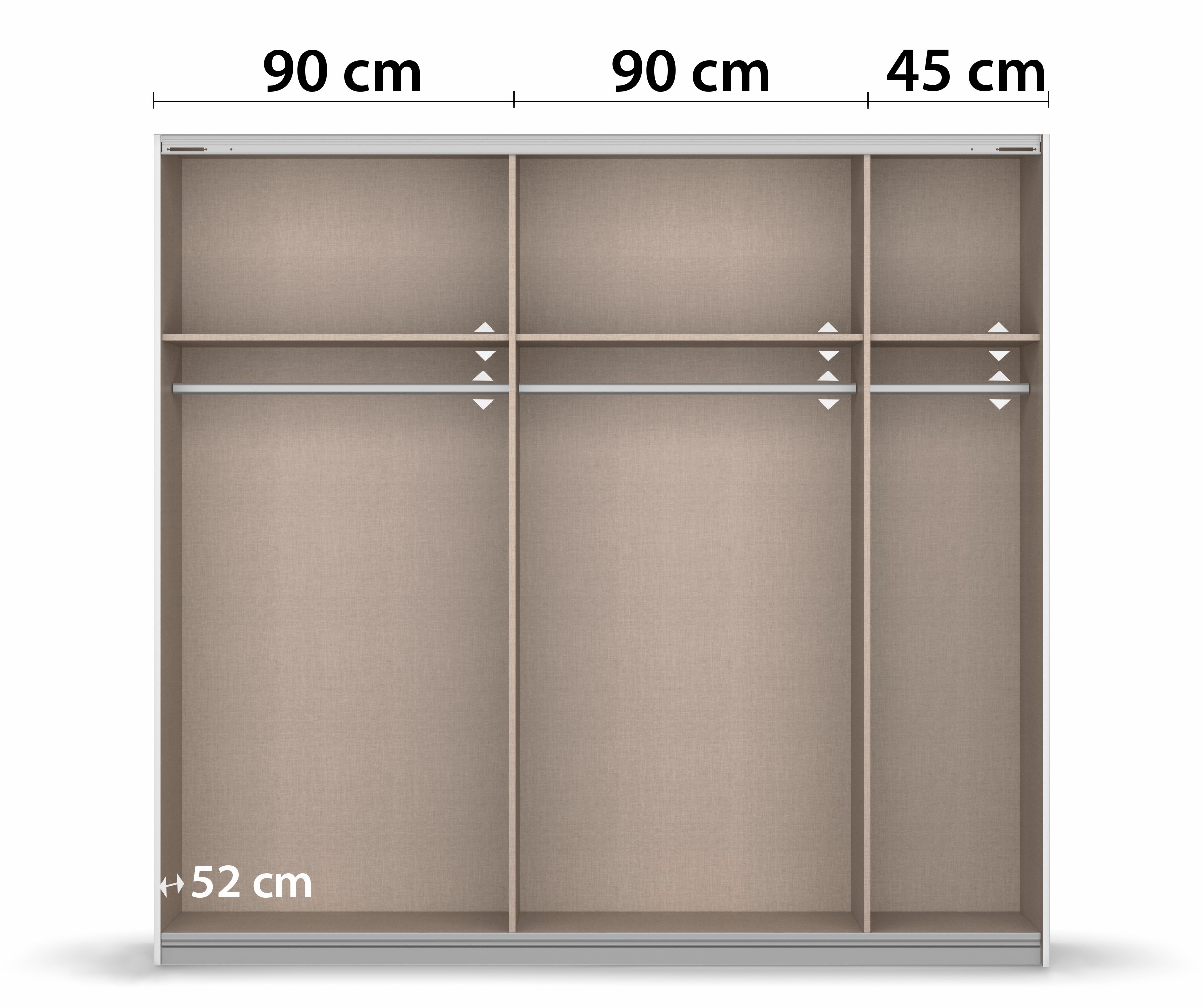 Schwebetürenschrank, Grau metallic - ROMAN