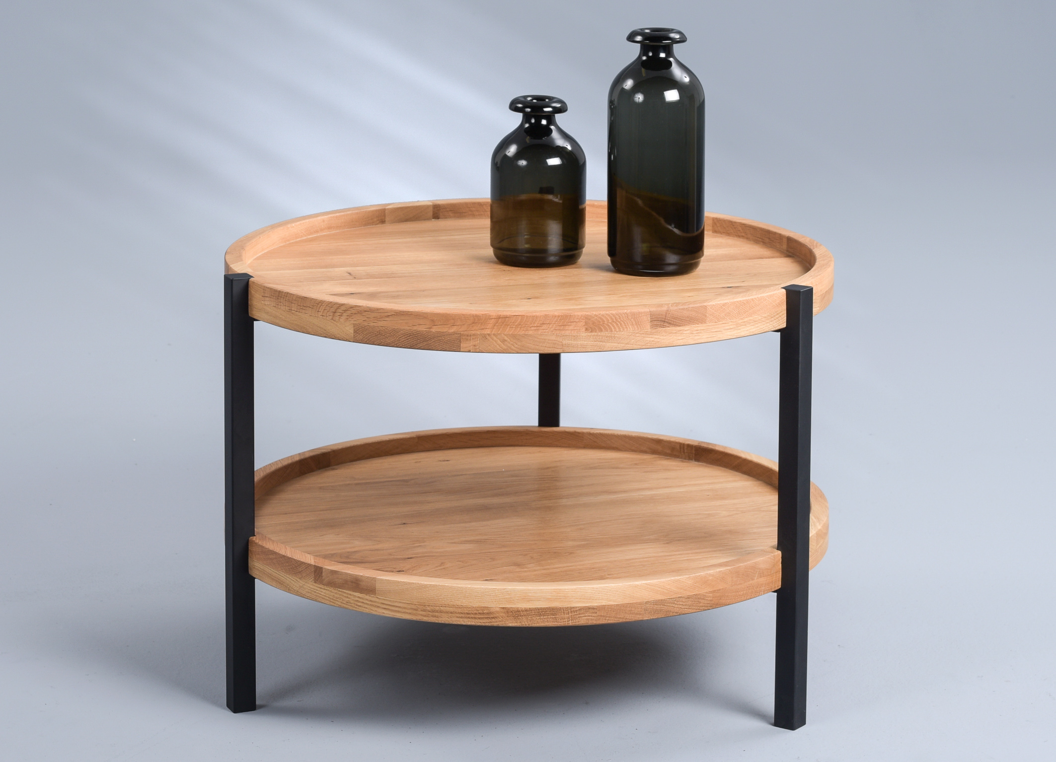 Couchtisch, Wildeiche furniert, Ø 65 cm - MyTrend337
