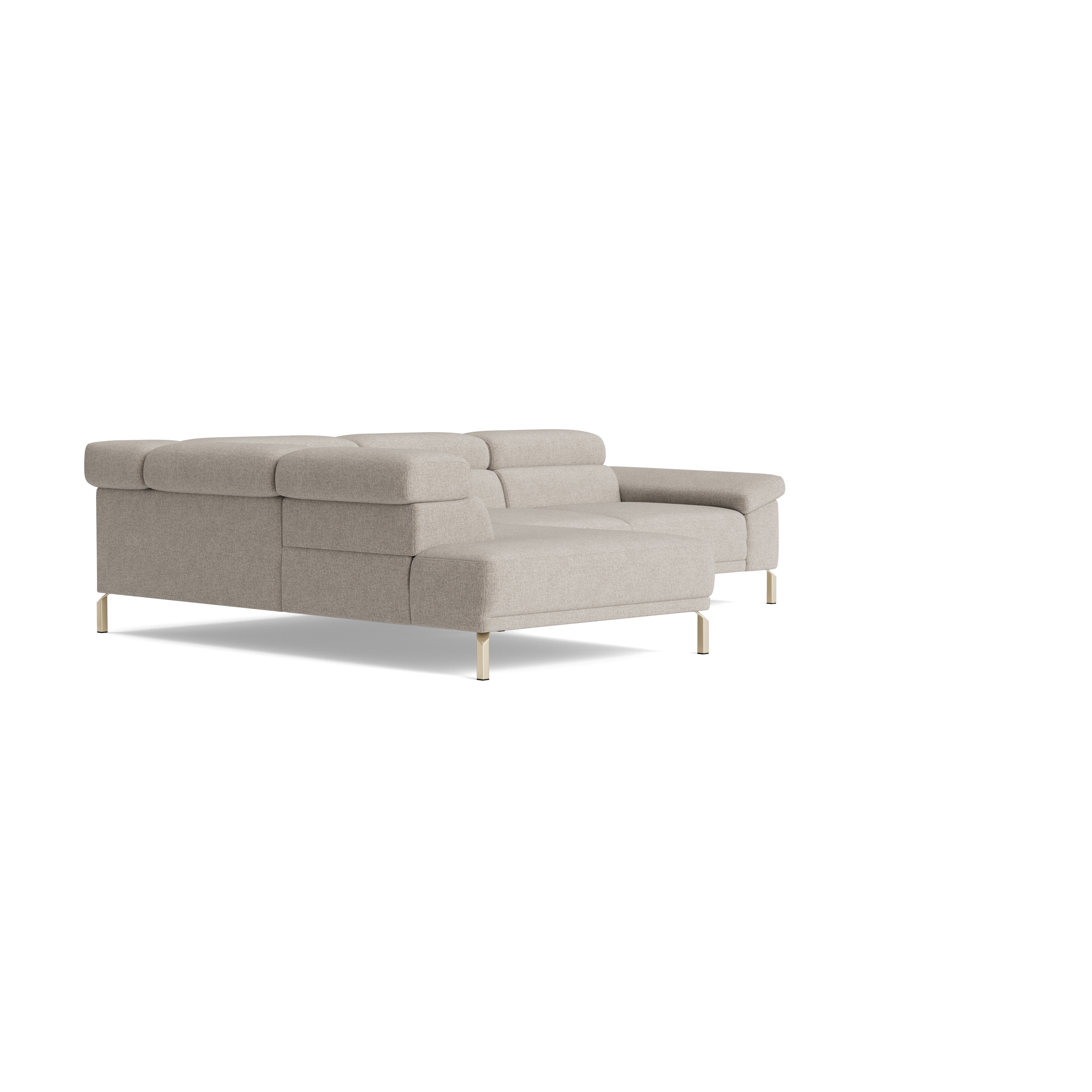 Ecksofa, Stoff greige - Bolonia