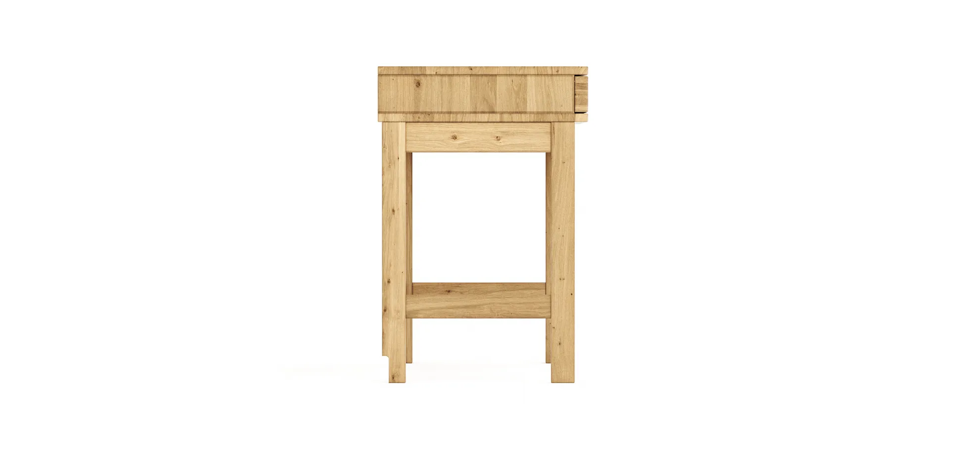 Homeoffice-Schreibtisch Cartago Soft - Wildeiche massiv, bianco geölt